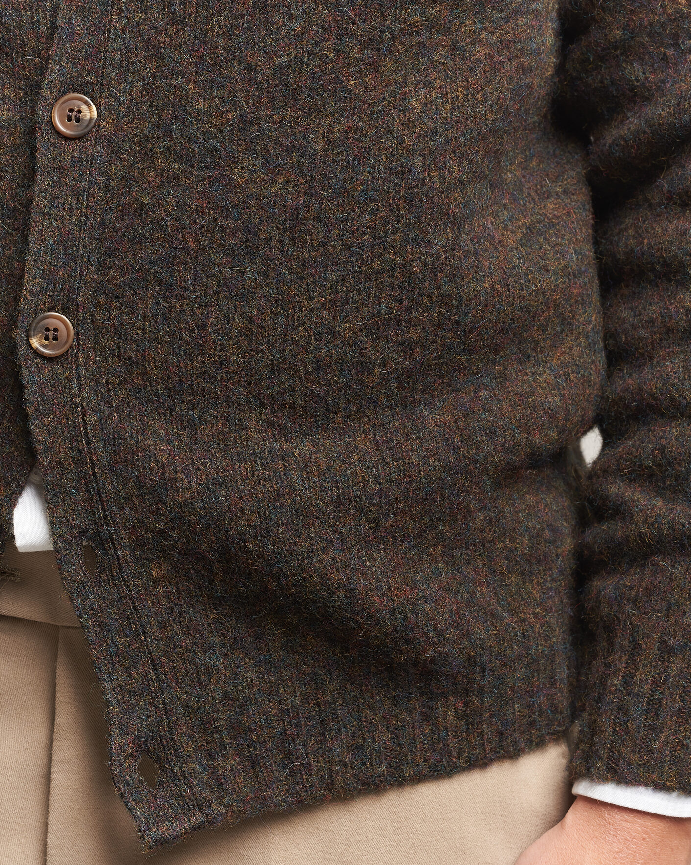 Hombres | Jerséis y prendas de punto | Harley Of Scotland | Brushed Supersoft Lambswool Cardigan Carob