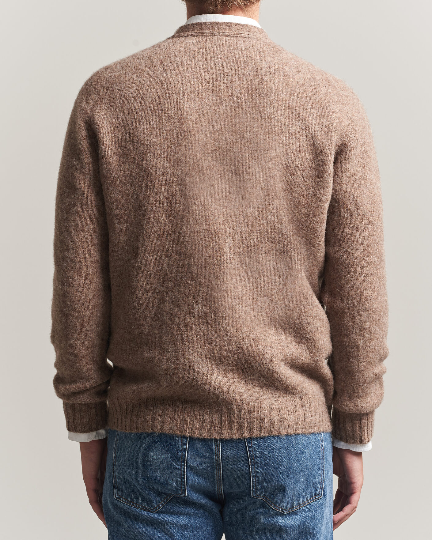 Hombres | Jerséis y prendas de punto | Harley Of Scotland | Brushed Supersoft Lambswool Cardigan Tundra