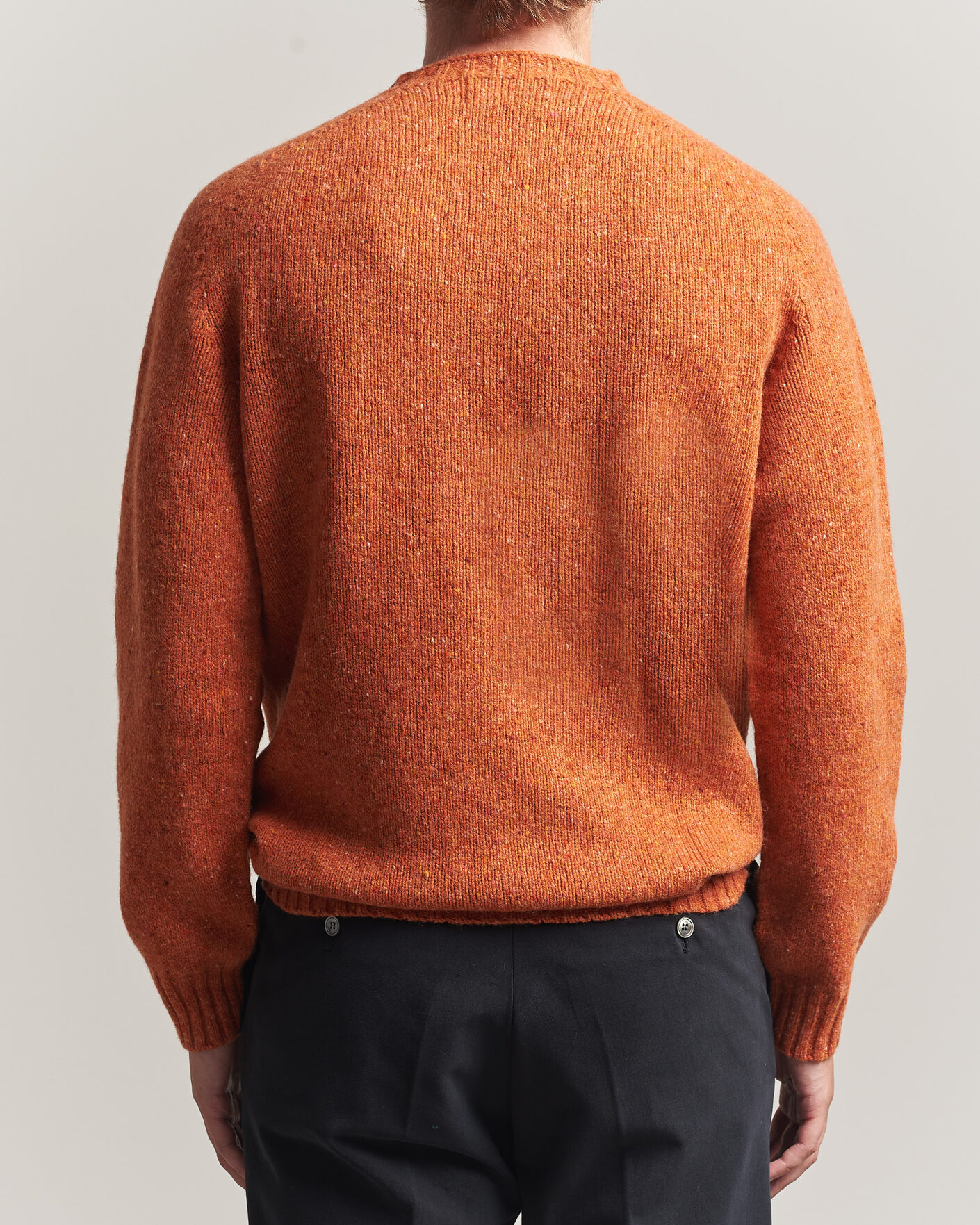 Hombres | Business & Beyond | Harley Of Scotland | Donegal Wool Crewneck Orange