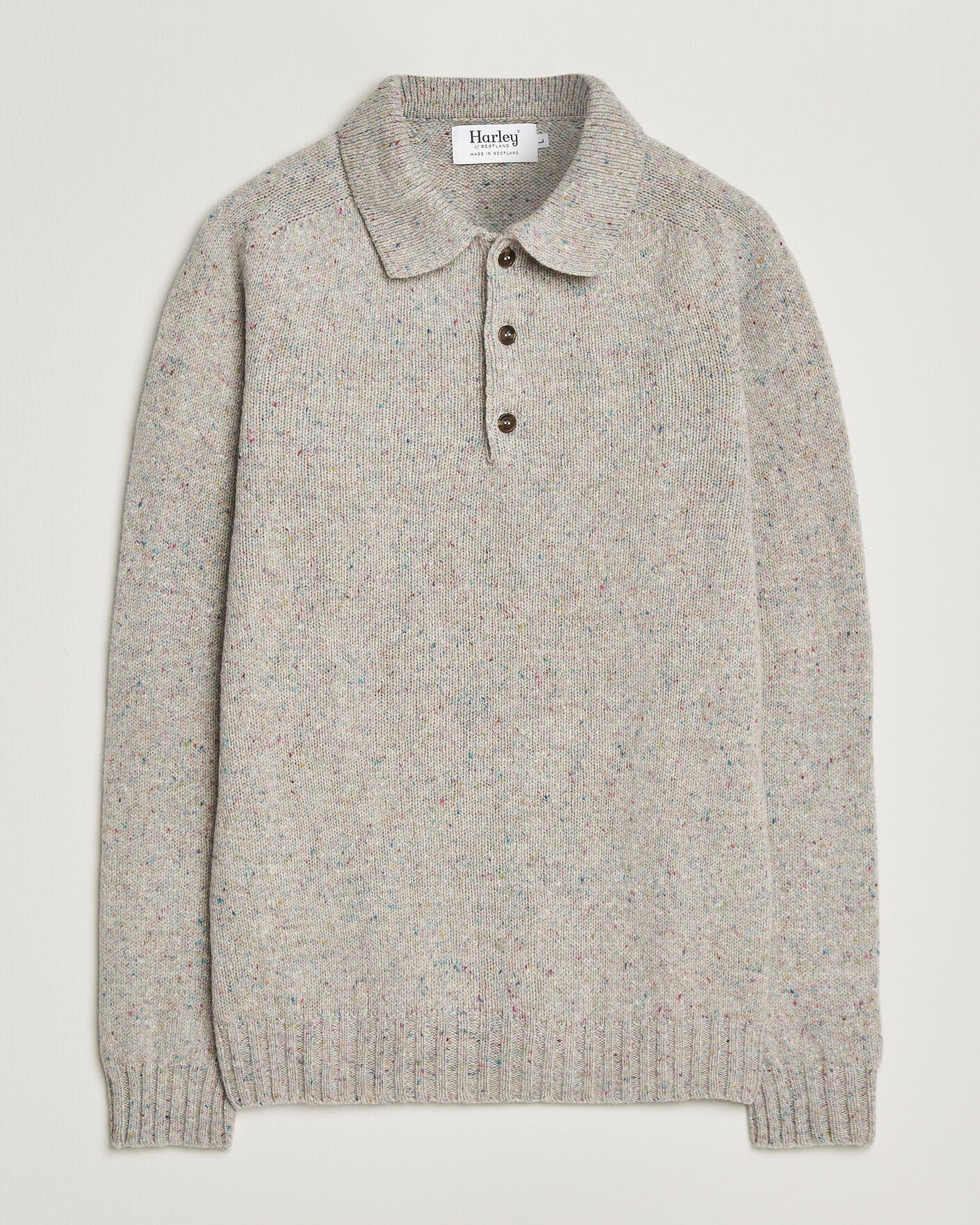 Hombres | Jerséis y prendas de punto | Harley Of Scotland | Donegal Wool Polo Machair