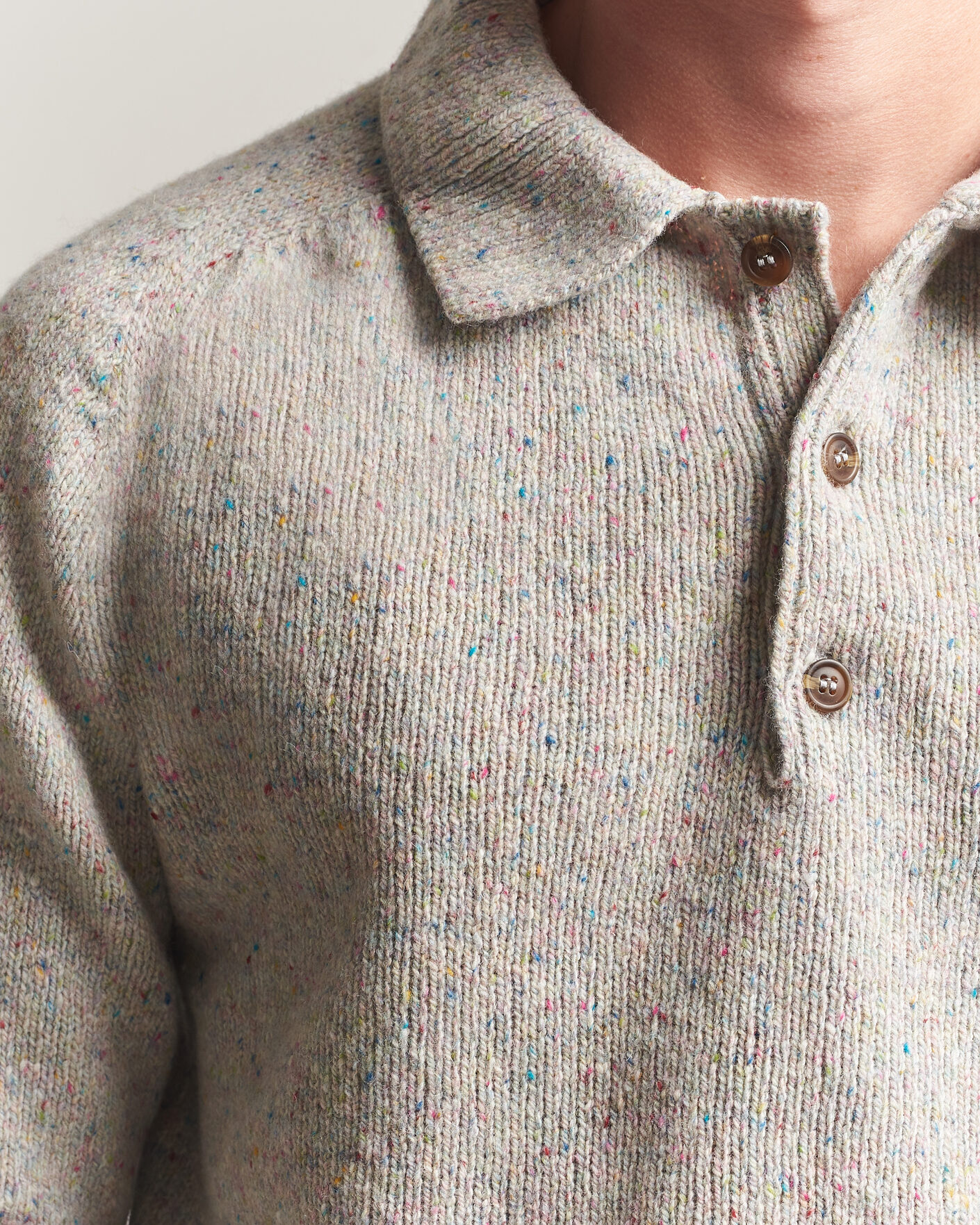 Hombres | Jerséis y prendas de punto | Harley Of Scotland | Donegal Wool Polo Machair