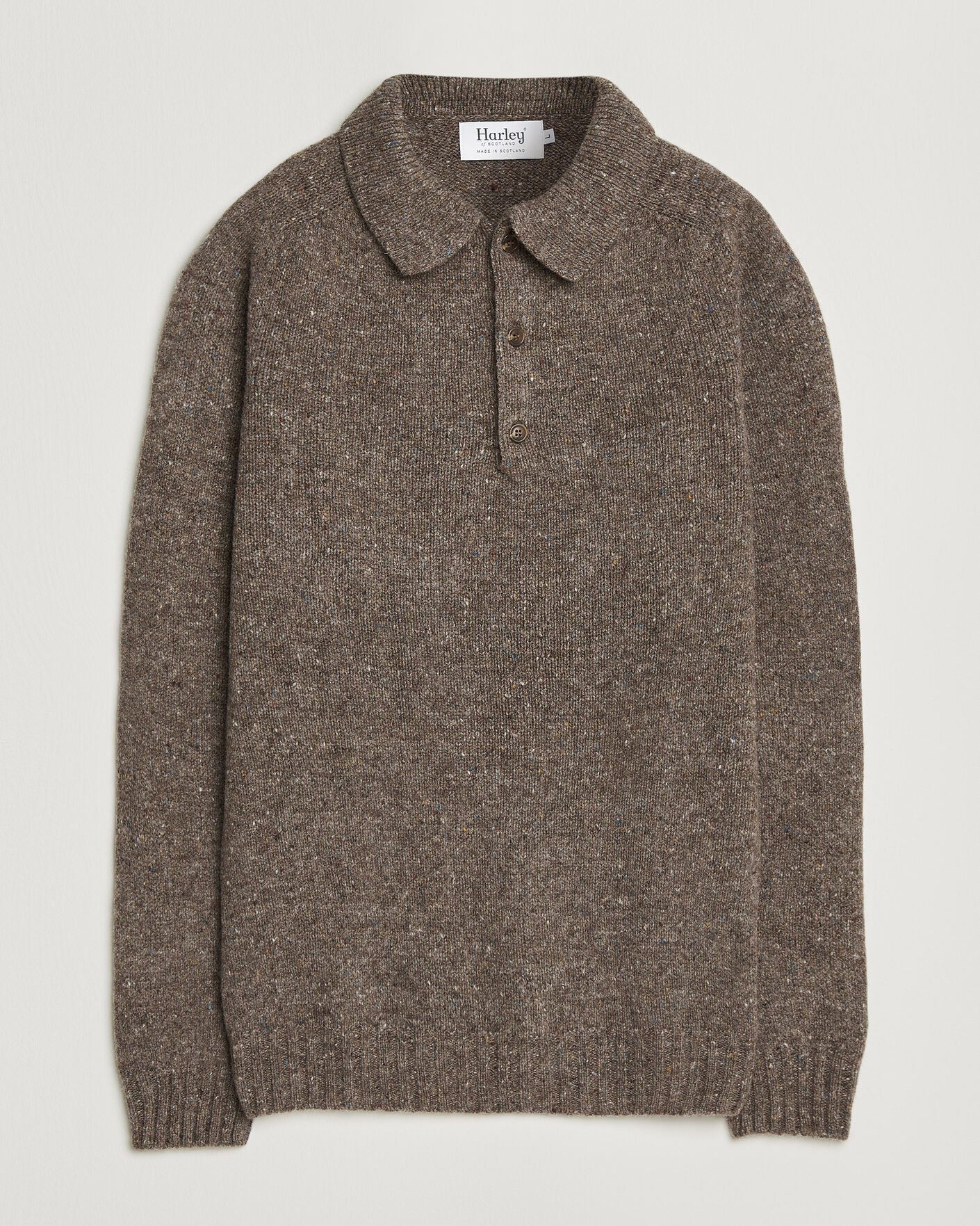Hombres | Jerséis y prendas de punto | Harley Of Scotland | Donegal Wool Polo Brown