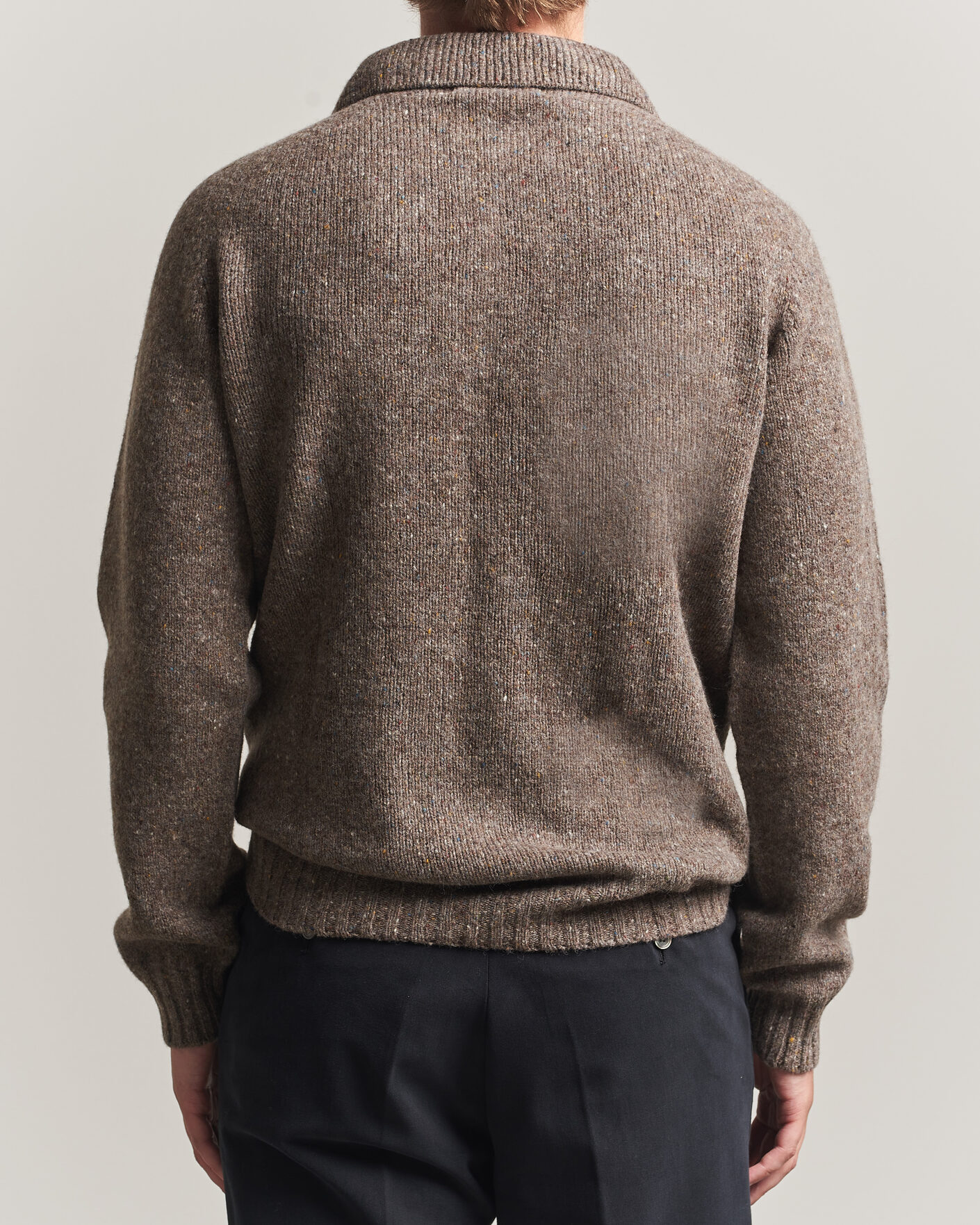 Hombres | Jerséis y prendas de punto | Harley Of Scotland | Donegal Wool Polo Brown