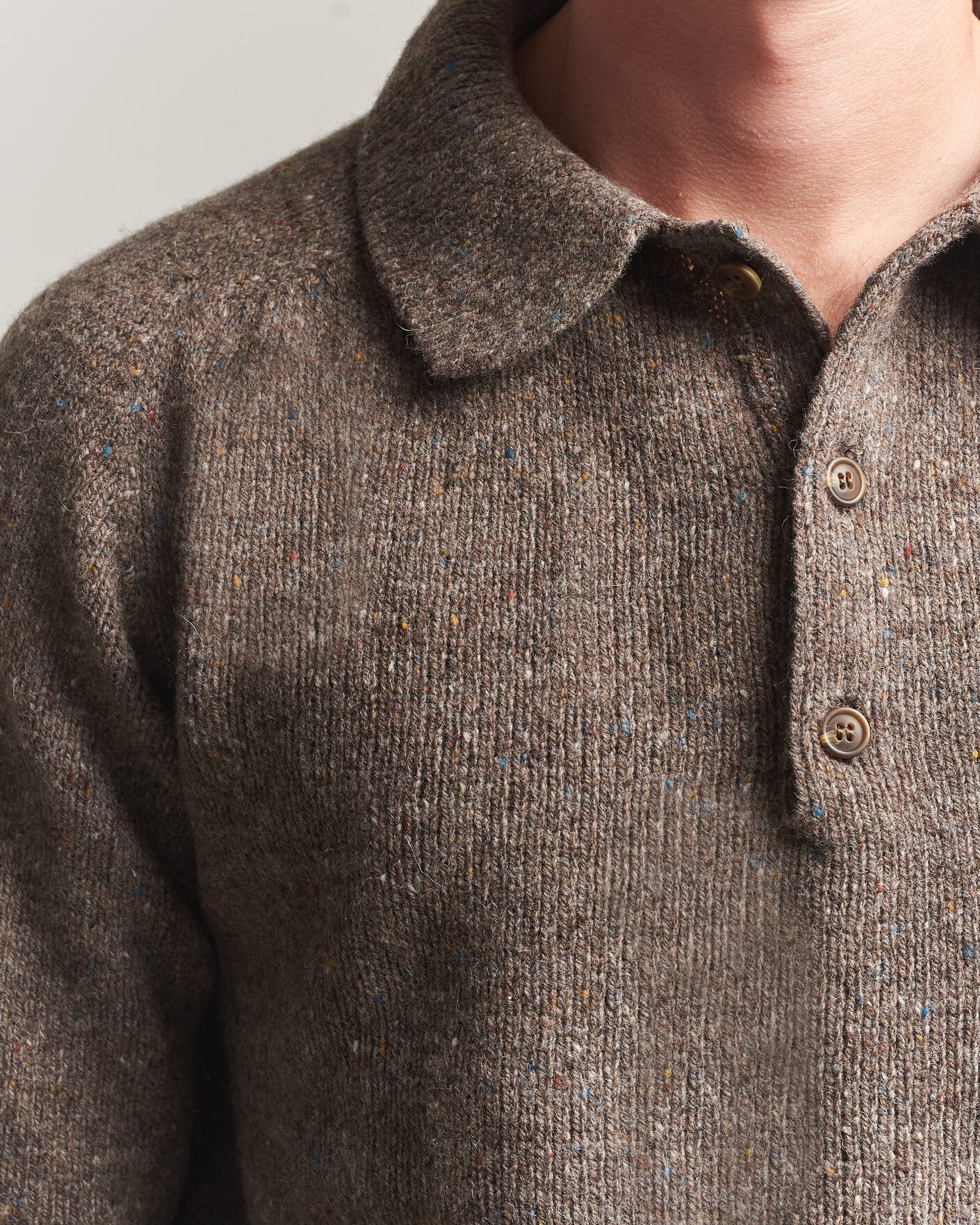 Hombres | Jerséis y prendas de punto | Harley Of Scotland | Donegal Wool Polo Brown