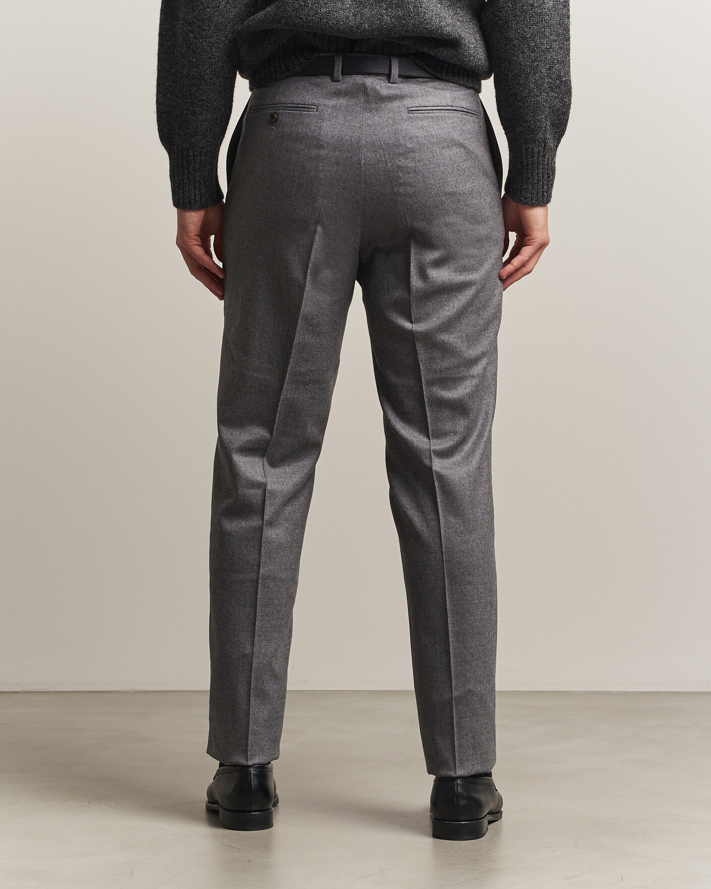 Hombres | Pantalones | Kamakura Shirts | Saxony Wool Ivy Trousers Mid Gray