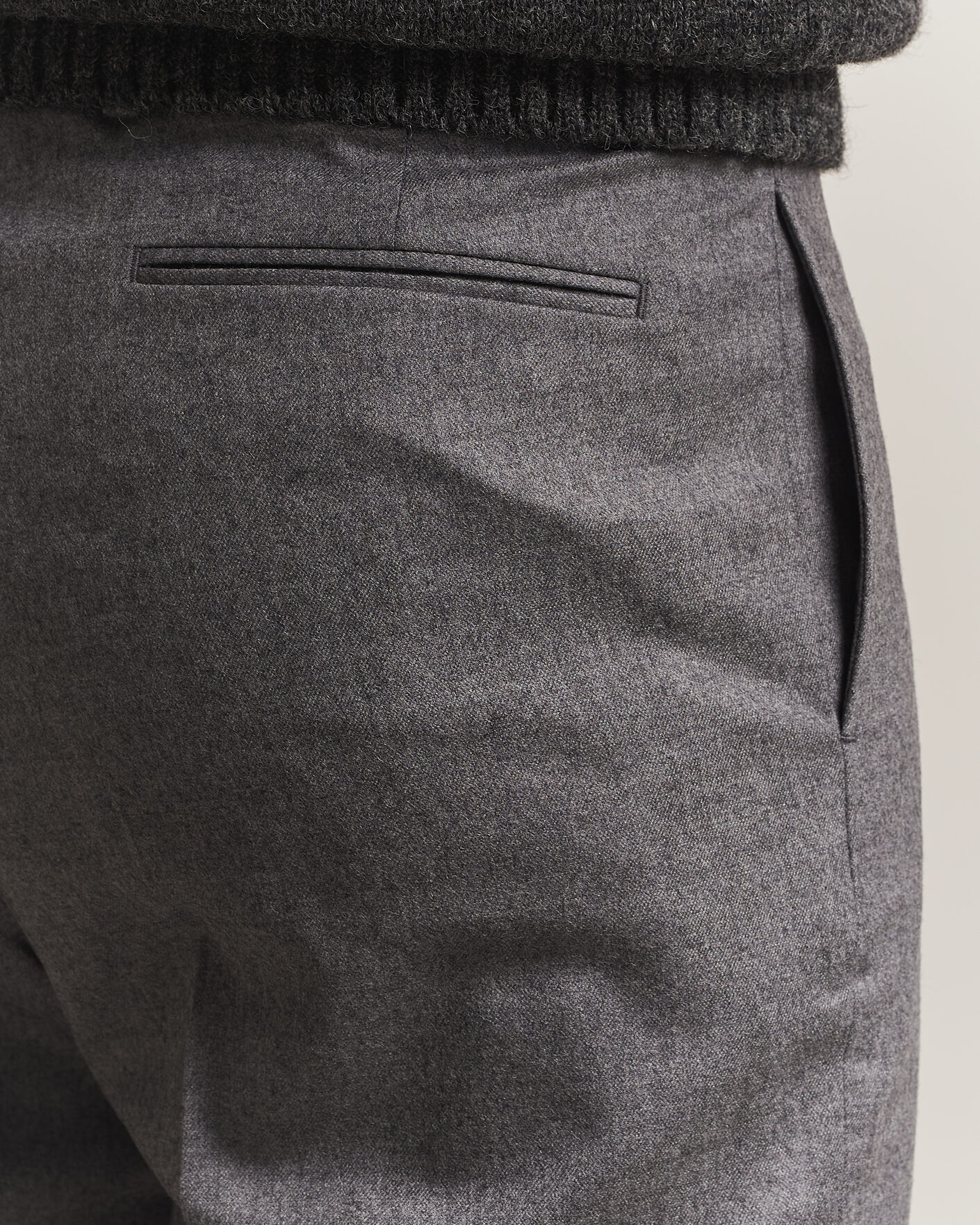 Hombres | Pantalones | Kamakura Shirts | Saxony Wool Ivy Trousers Mid Gray