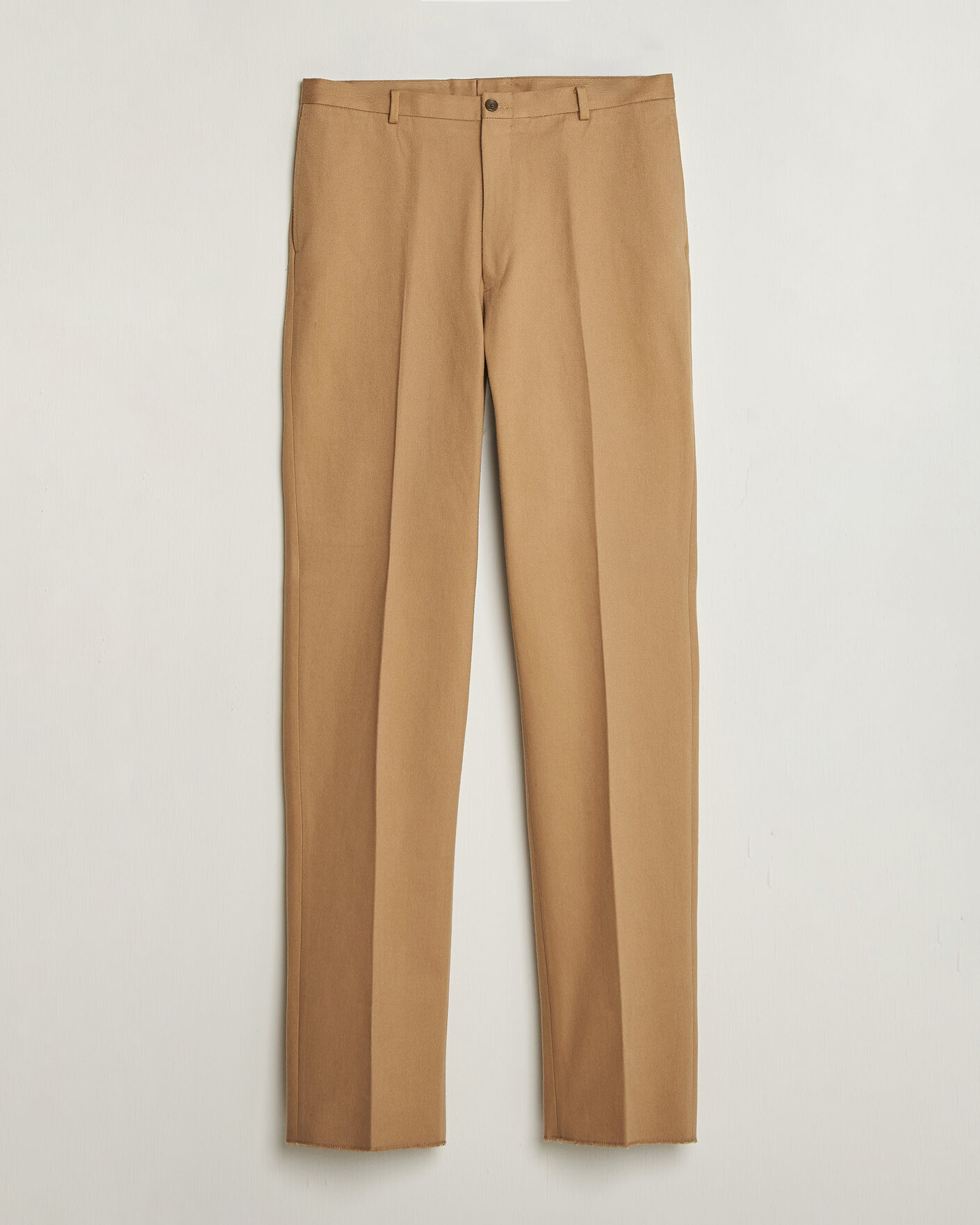 Hombres | Pantalones | Kamakura Shirts | Brushed Cotton Twill Ivy Trousers Beige