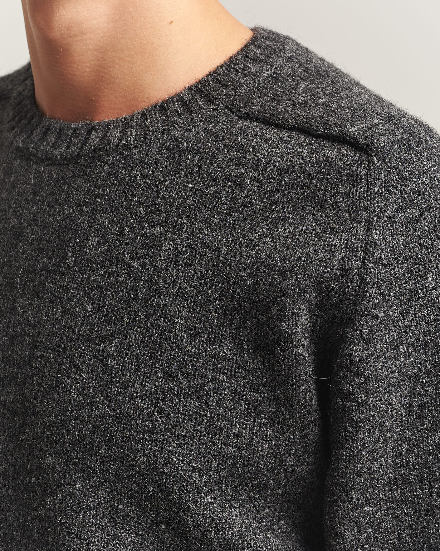 Hombres | Jerséis y prendas de punto | Kamakura Shirts | 5 Gauge Shetland Sweater Gray