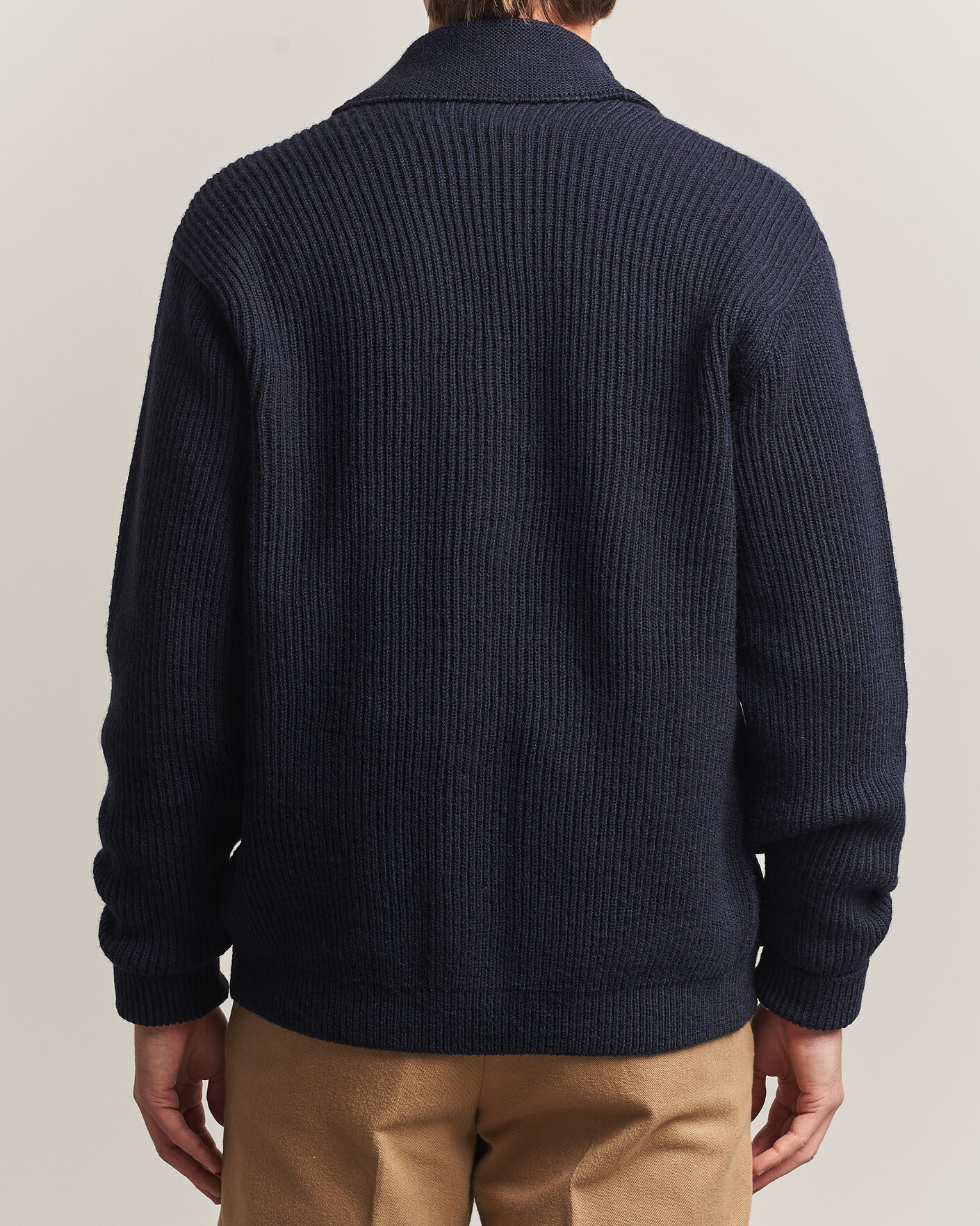 Hombres | Jerséis y prendas de punto | Kamakura Shirts | McQueen Shawl Collar Cardigan Navy