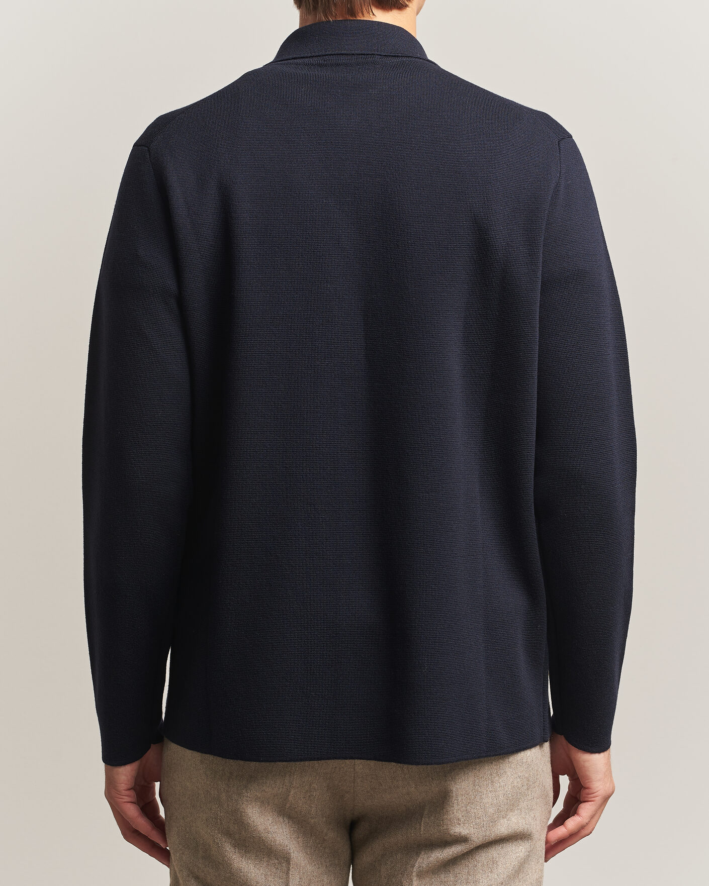 Hombres | Camisas | Lardini | Knitted Pocket Overshirt Navy
