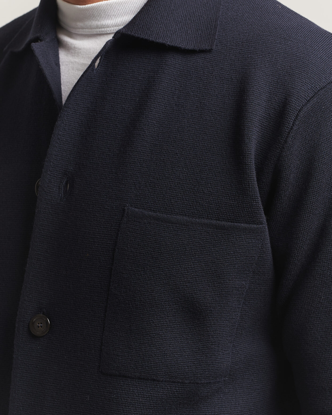 Hombres | Camisas | Lardini | Knitted Pocket Overshirt Navy