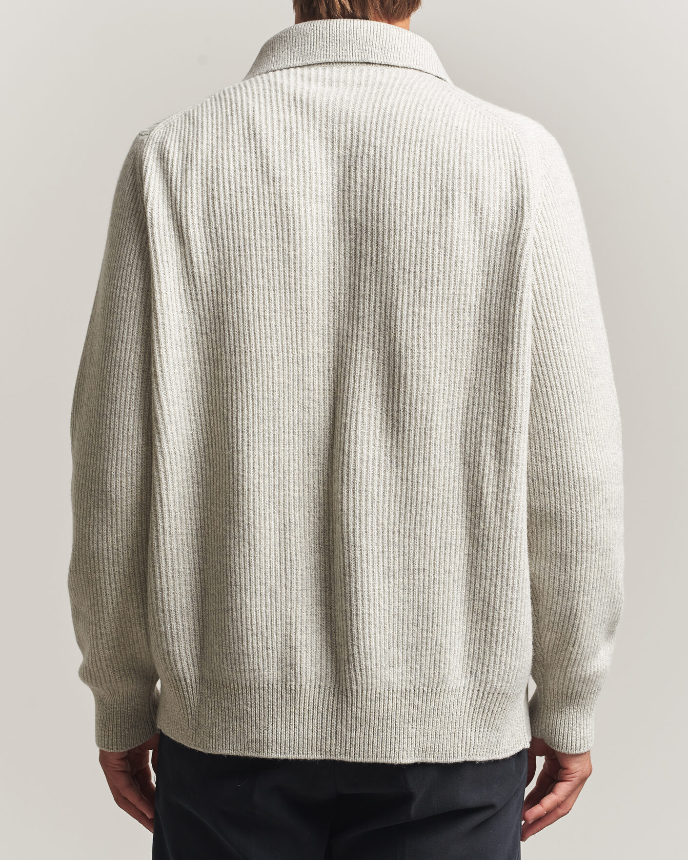 Hombres | Jerséis y prendas de punto | Lardini | Heavy Knitted Cardigan Light Grey