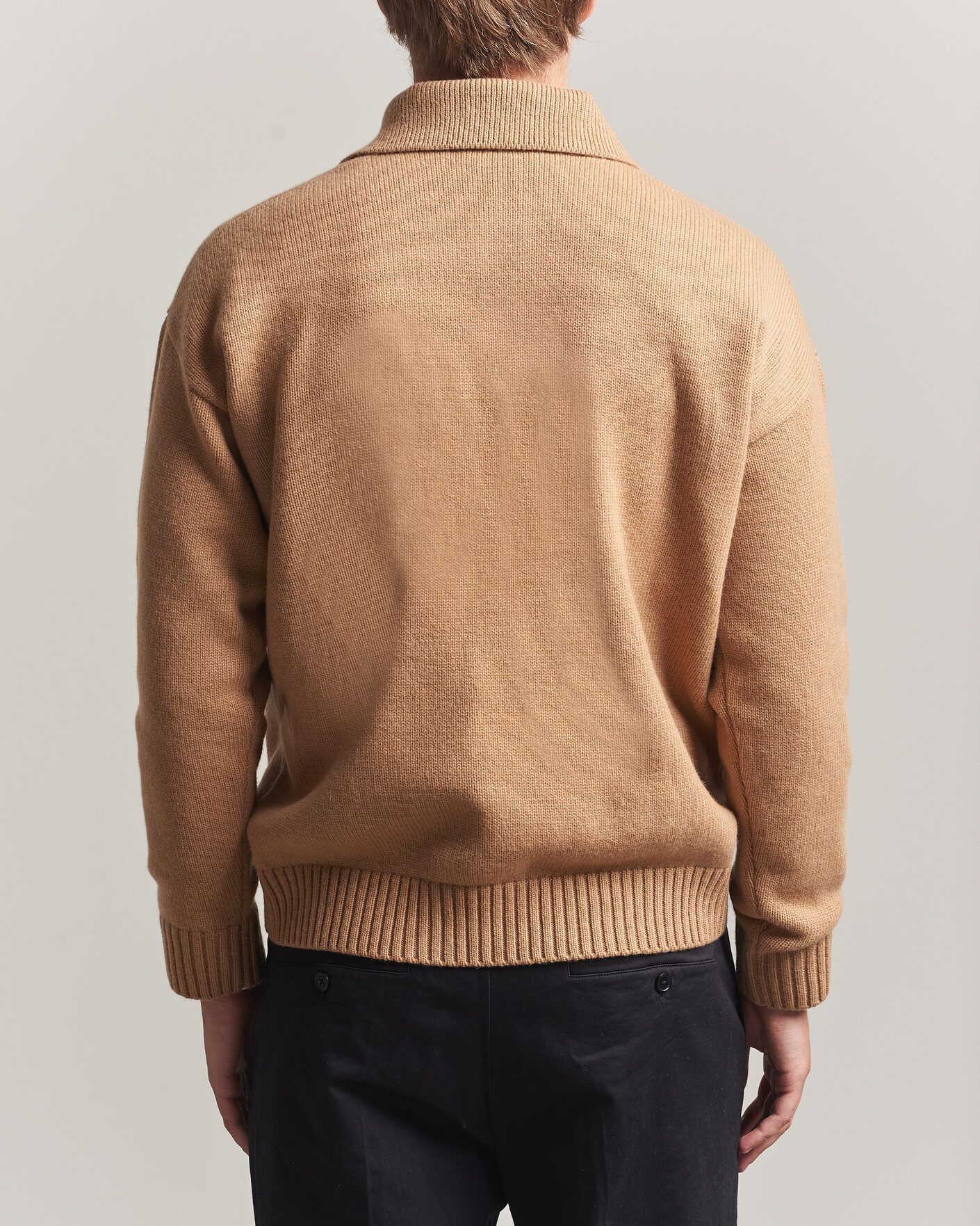 Hombres | Jerséis y prendas de punto | Lardini | Knitted Wool/Cashmere Polo Brown