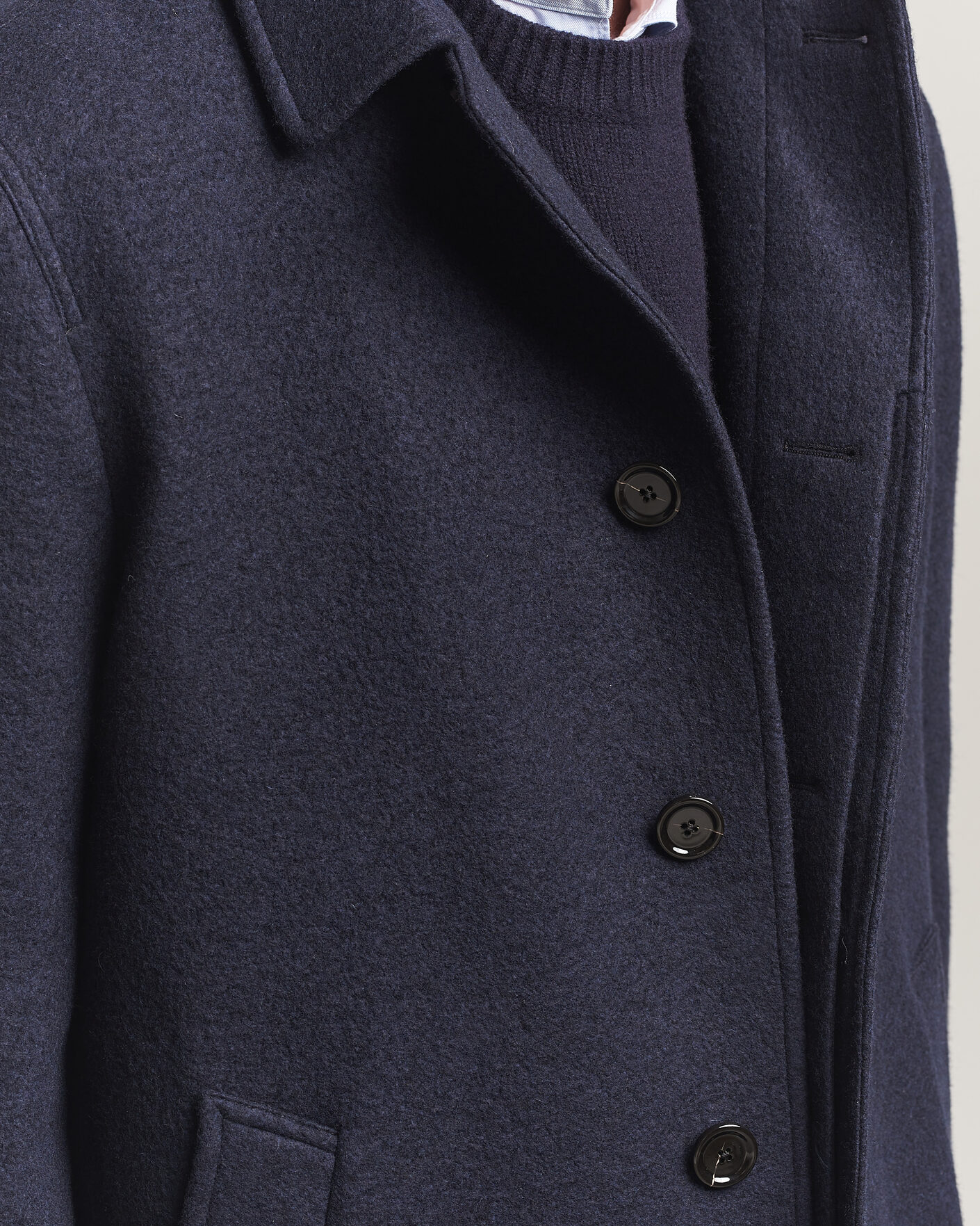 Hombres | Abrigos y chaquetas | Lardini | Wool/Cashmere Boucle Car Coat Navy