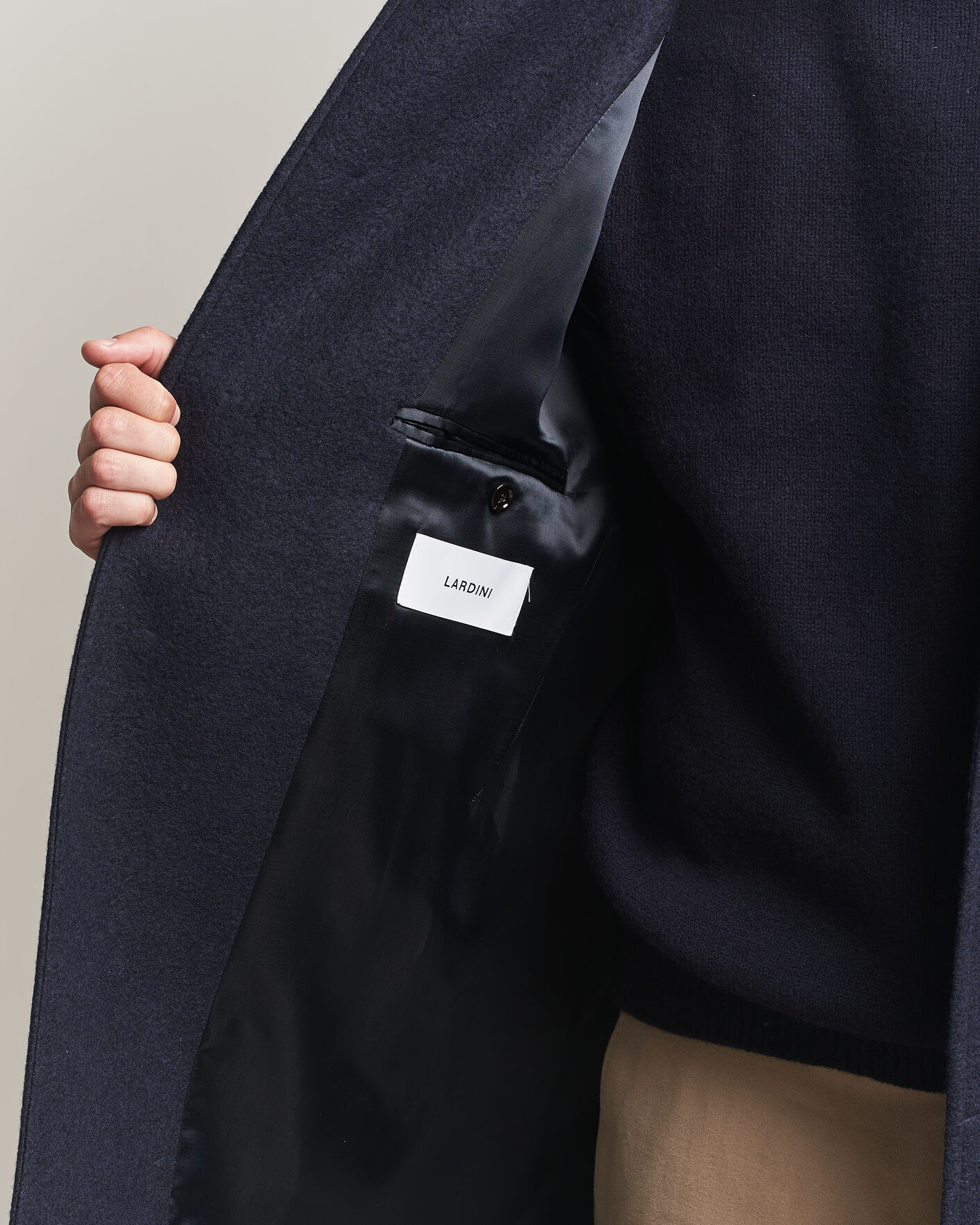 Hombres | Abrigos y chaquetas | Lardini | Wool/Cashmere Boucle Car Coat Navy