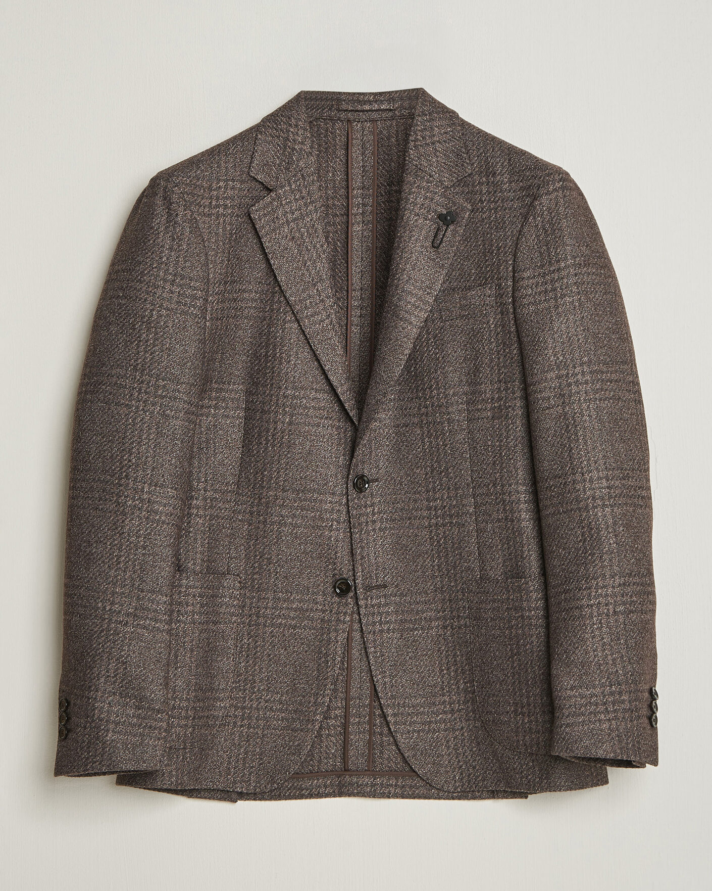 Hombres | Blazers | Lardini | Wool Structure Checked Blazer Brown