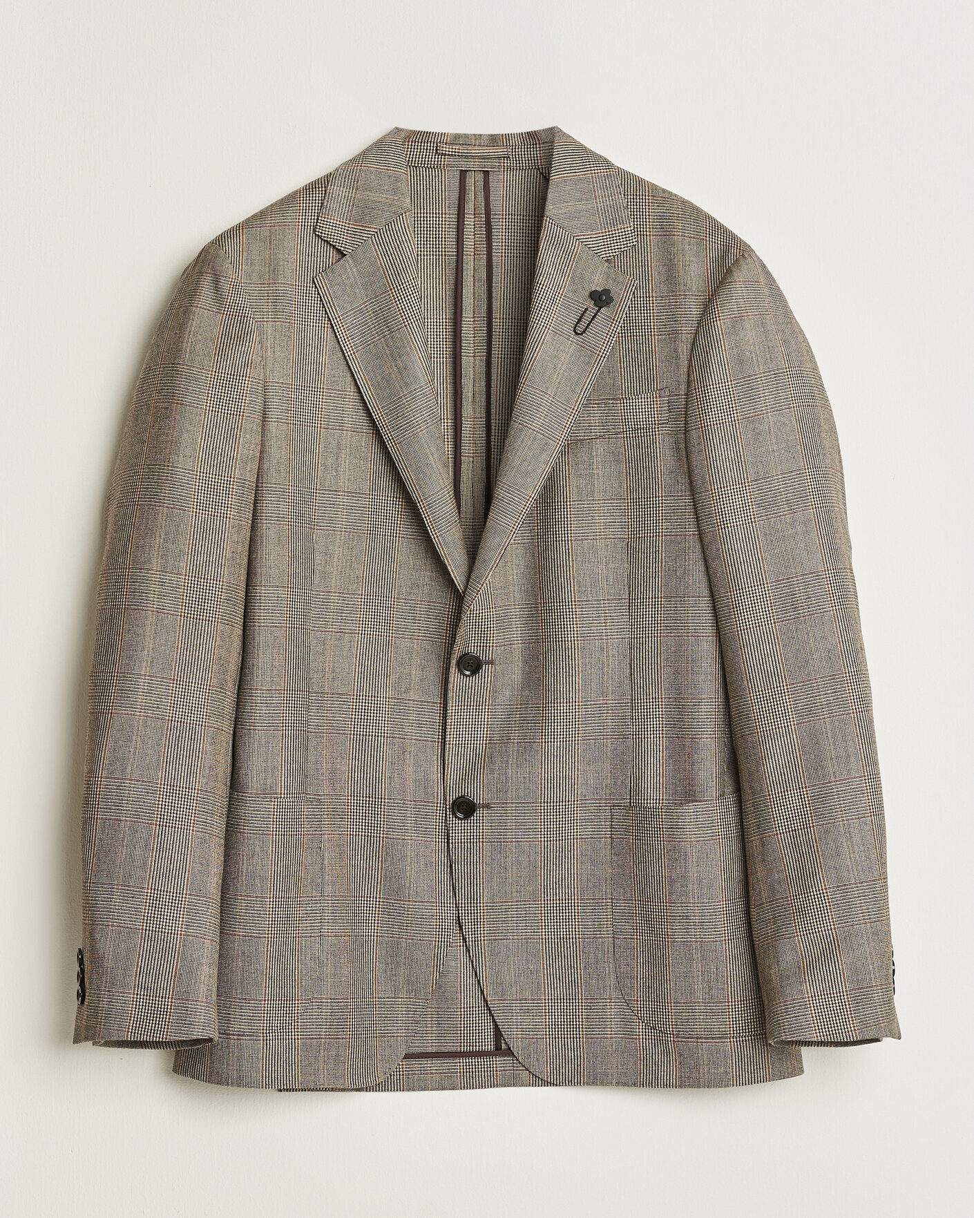 Hombres | Blazers | Lardini | Wool Prince of Wales Check Blazer Brown