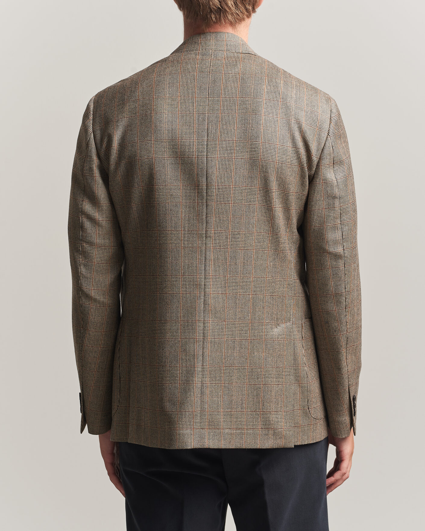 Hombres | Blazers | Lardini | Wool Prince of Wales Check Blazer Brown