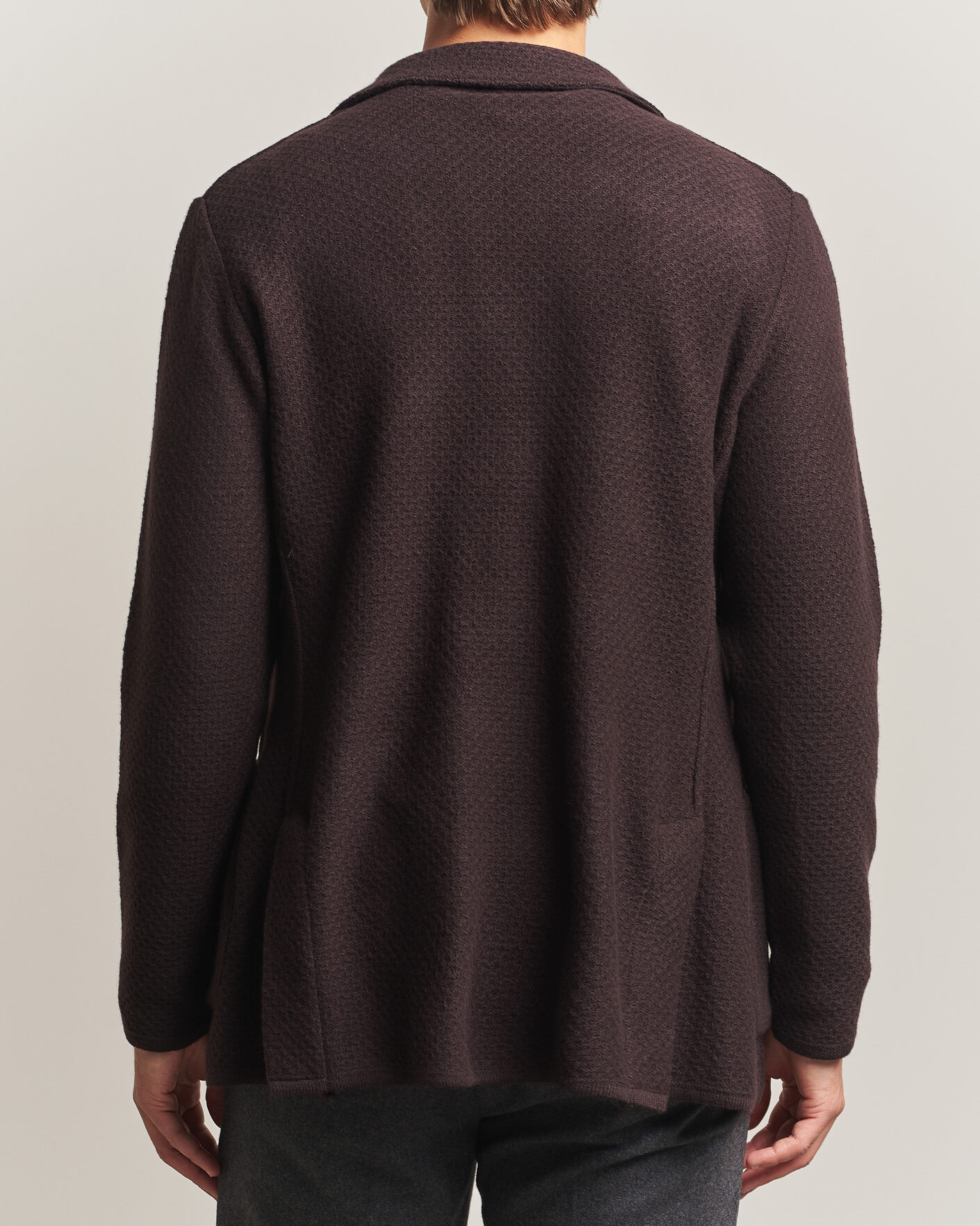 Hombres | Blazers | Lardini | Knitted Structure Wool/Cashmere Blazer Brown
