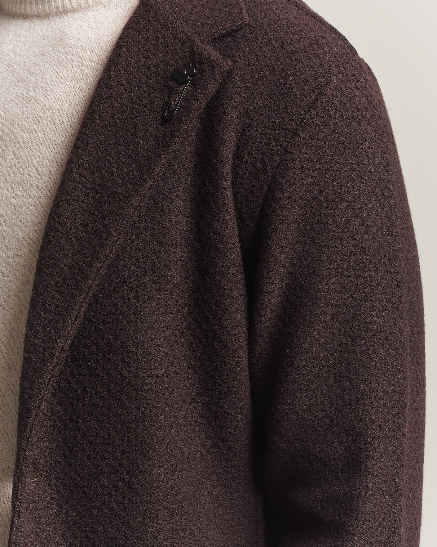 Hombres | Blazers | Lardini | Knitted Structure Wool/Cashmere Blazer Brown