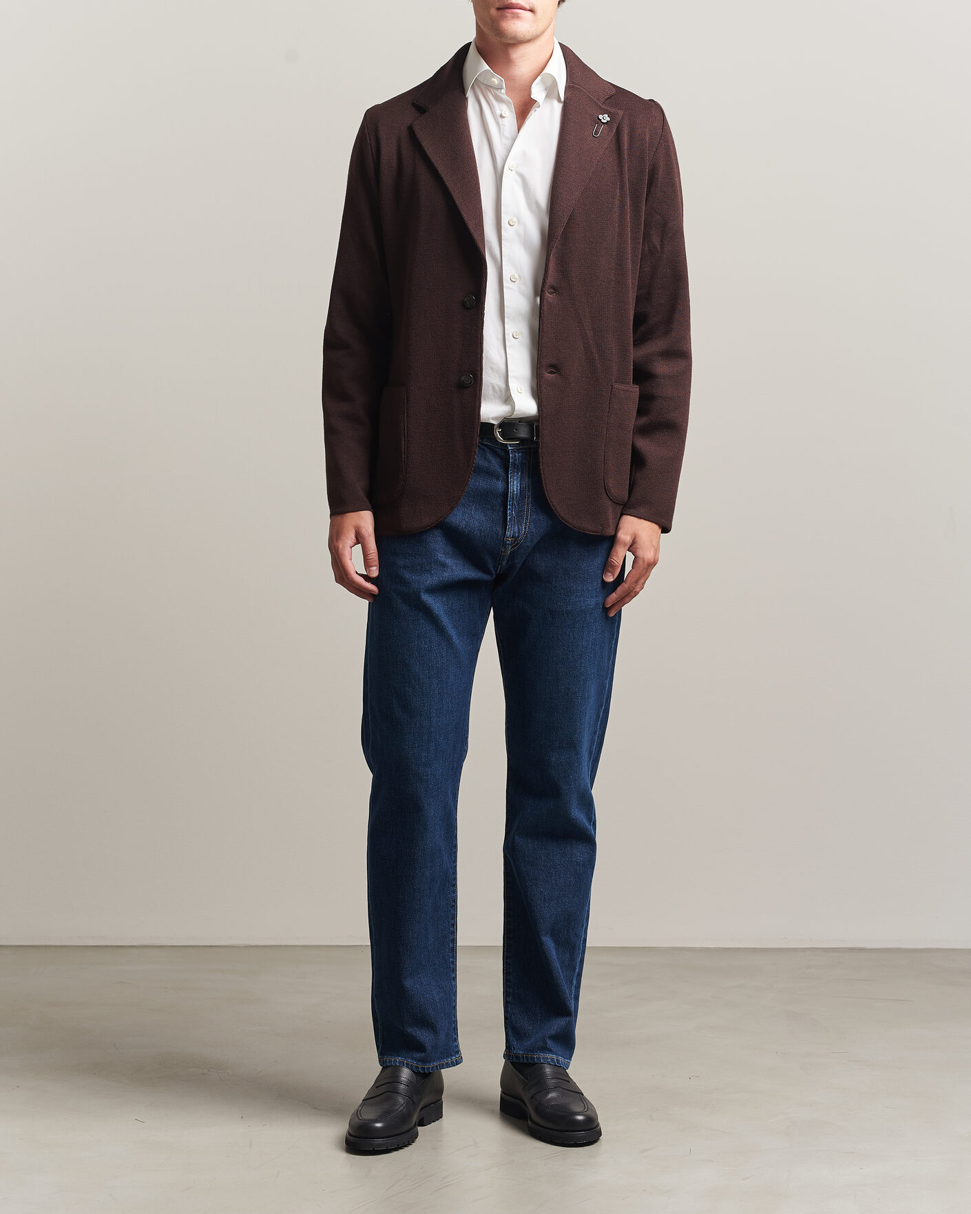 Hombres | Blazers | Lardini | Knitted Wool Blazer Brown