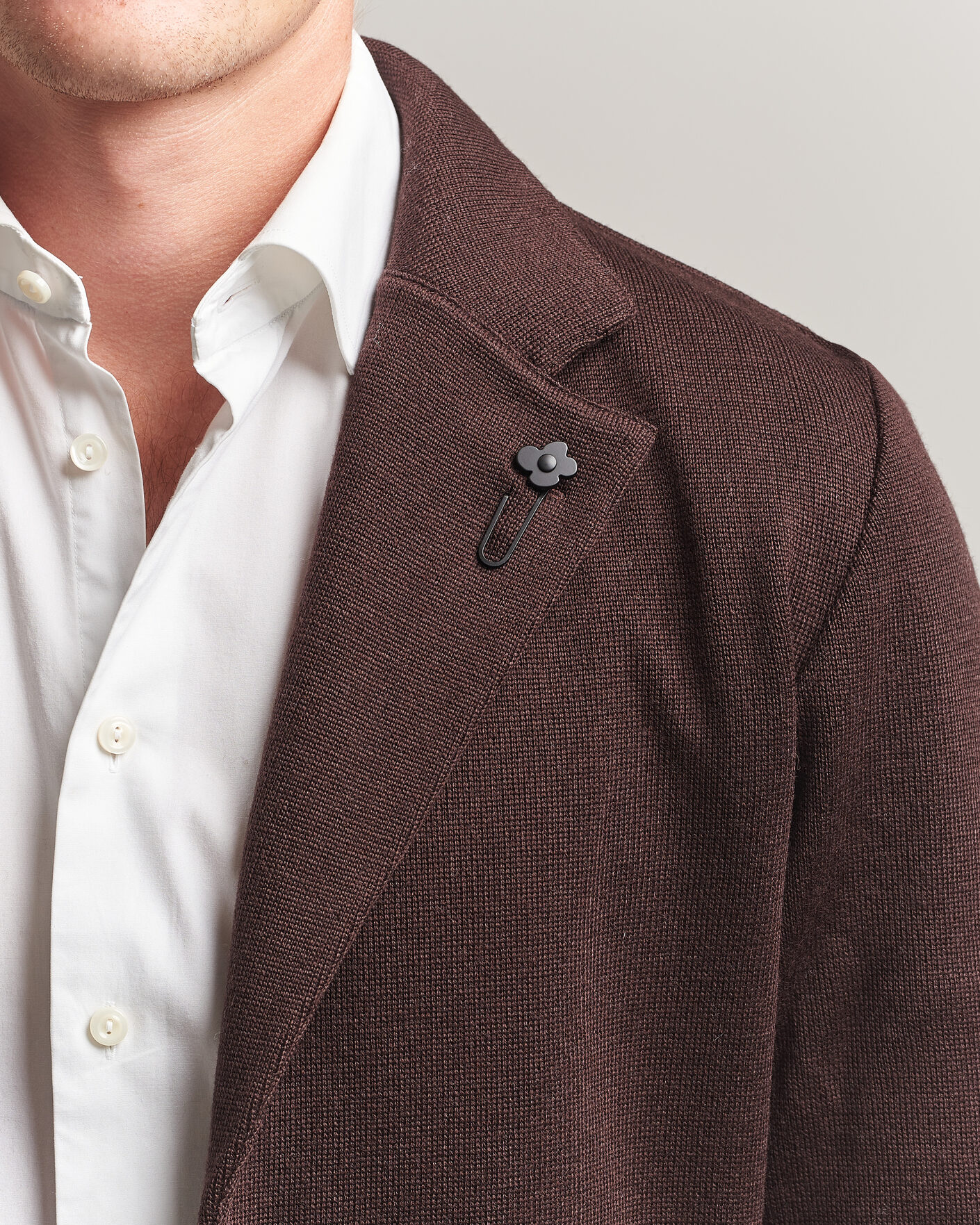 Hombres | Blazers | Lardini | Knitted Wool Blazer Brown