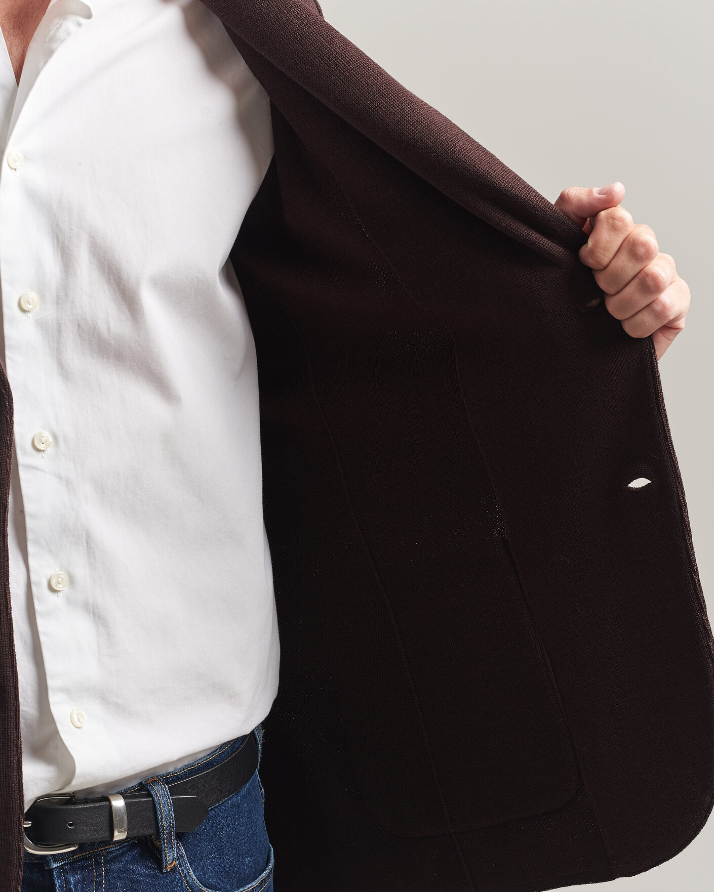 Hombres | Blazers | Lardini | Knitted Wool Blazer Brown