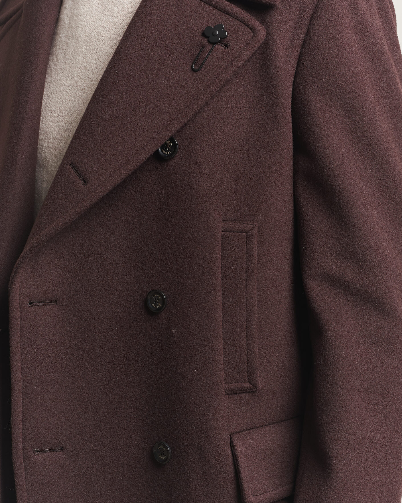 Hombres | Abrigos y chaquetas | Lardini | Wool Peacoat Brown