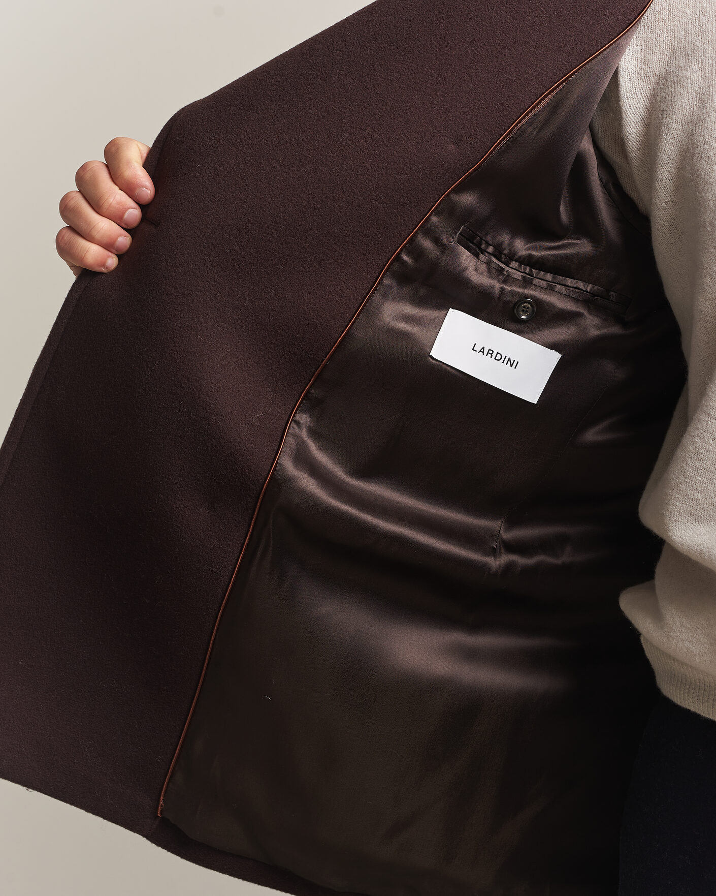 Hombres | Abrigos y chaquetas | Lardini | Wool Peacoat Brown