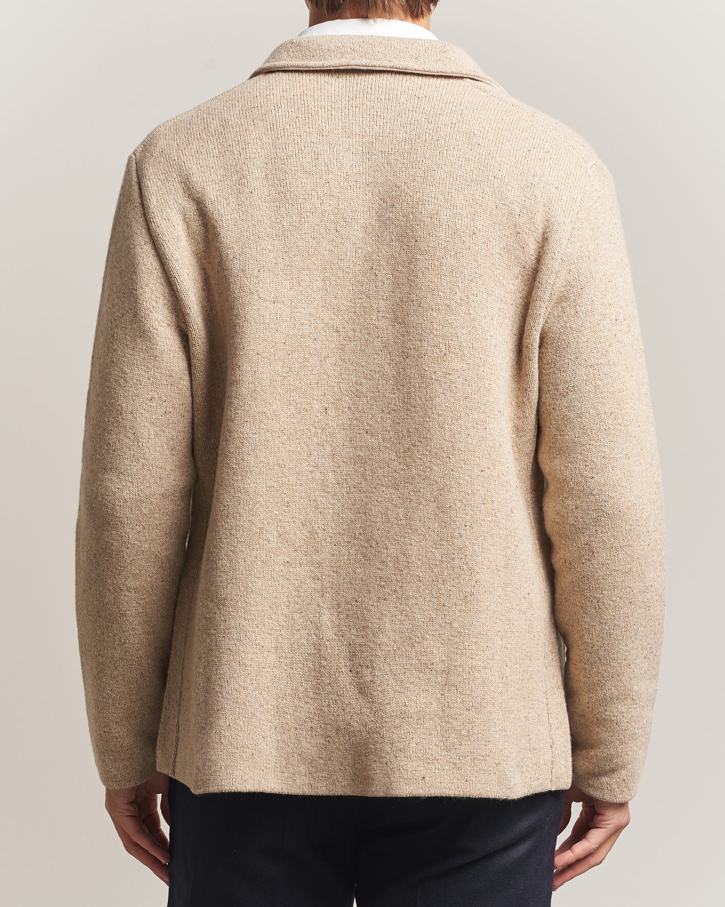 Hombres | Jerséis y prendas de punto | Lardini | Knitted Shirt Jacket Beige