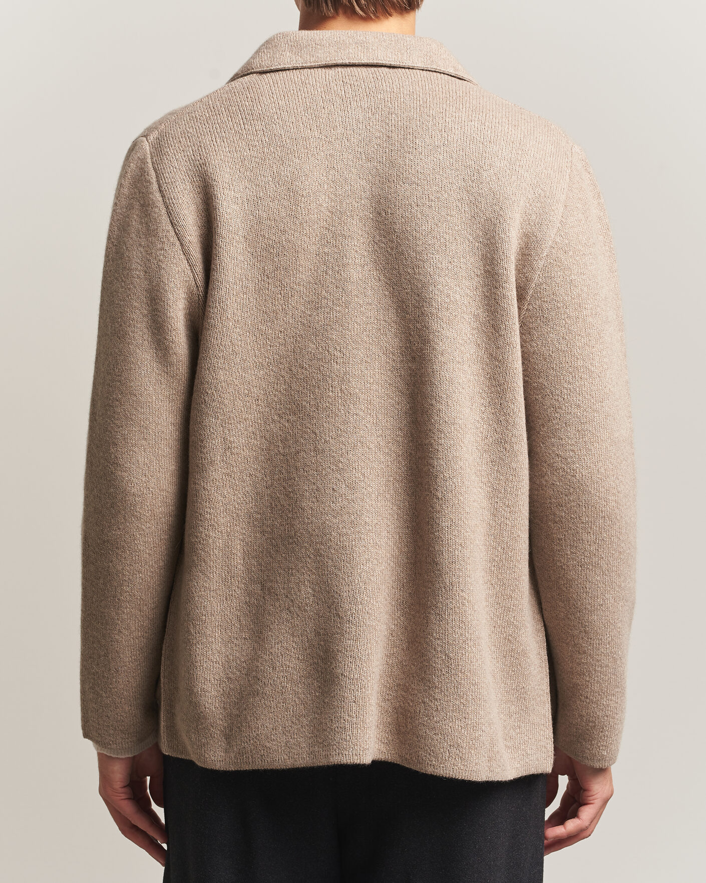 Hombres | Jerséis y prendas de punto | Lardini | Knitted Cashmere Overshirt Light Brown