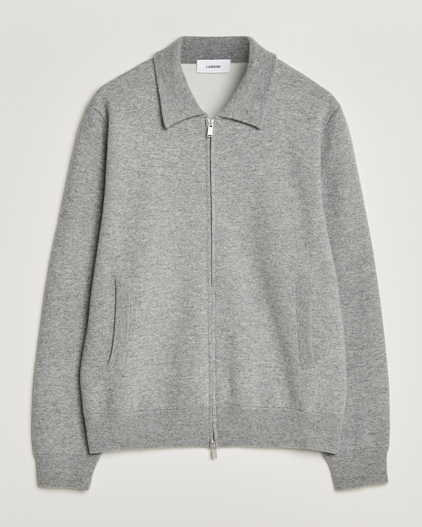 Hombres | Abrigos y chaquetas | Lardini | Knitted Wool Bomber Jacket Grey