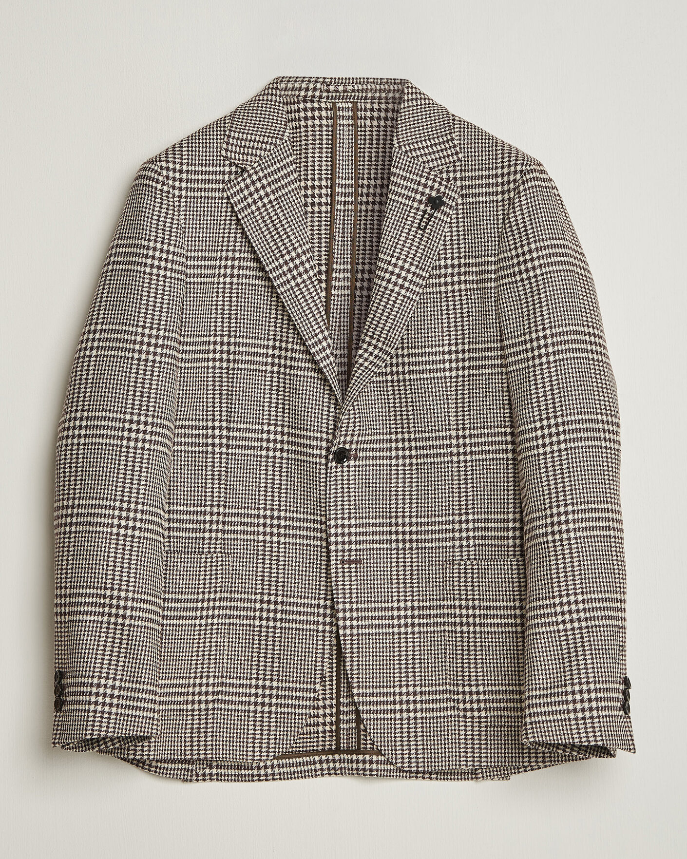 Hombres | Blazers | Lardini | Wool/Cashmere Checked Blazer Brown