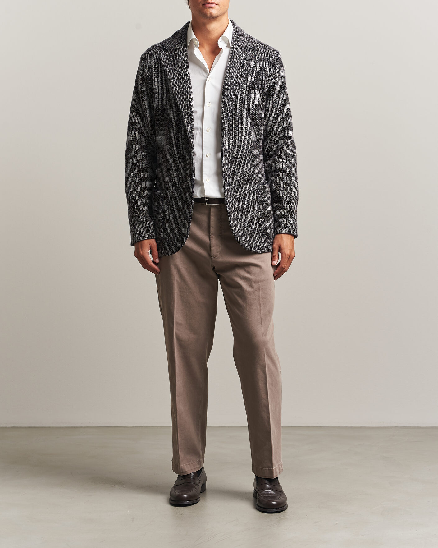Hombres | Blazers | Lardini | Structured Cashmere Blazer Navy
