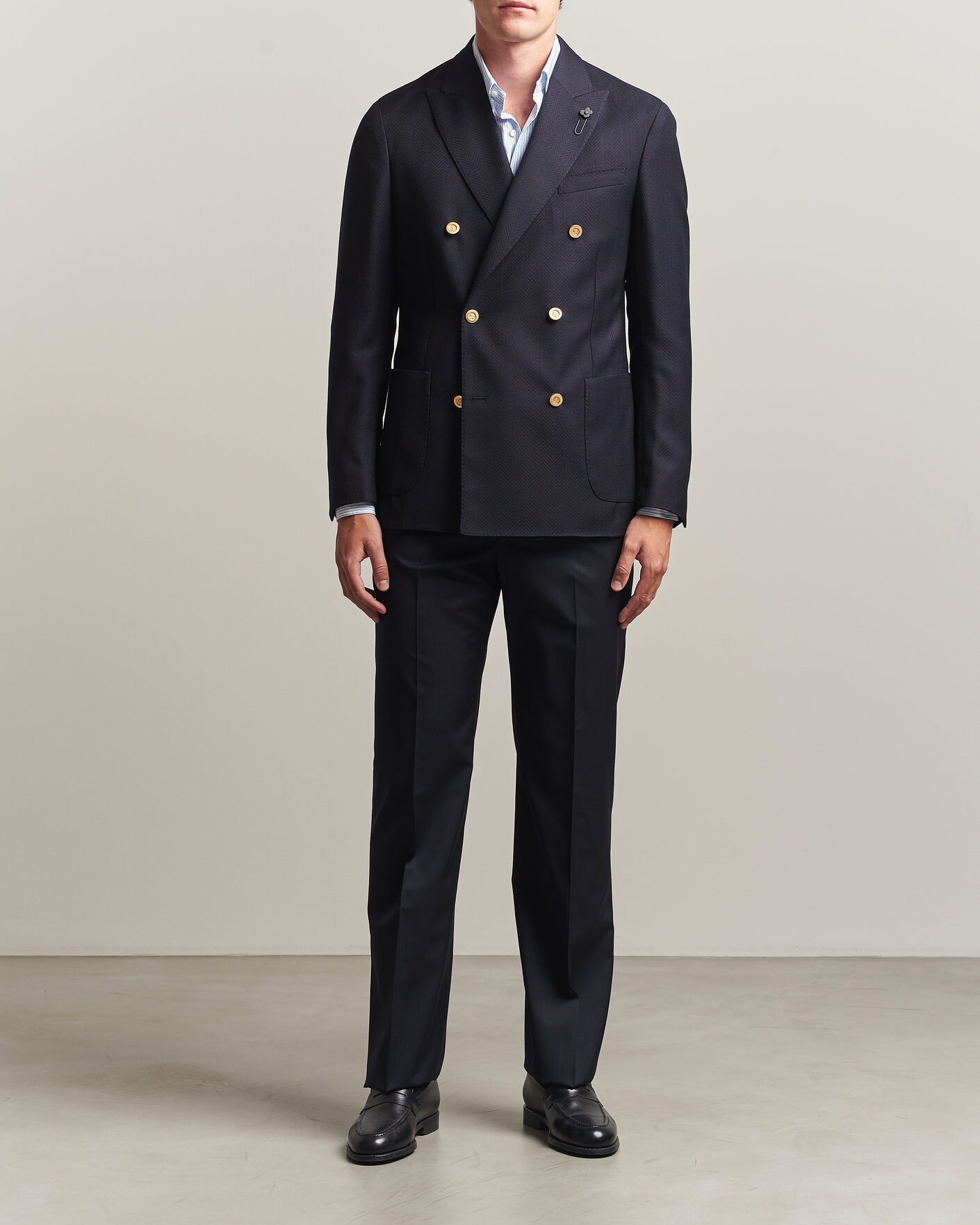 Hombres | Pantalones | Lardini | Straight Fit Wool Trousers Navy