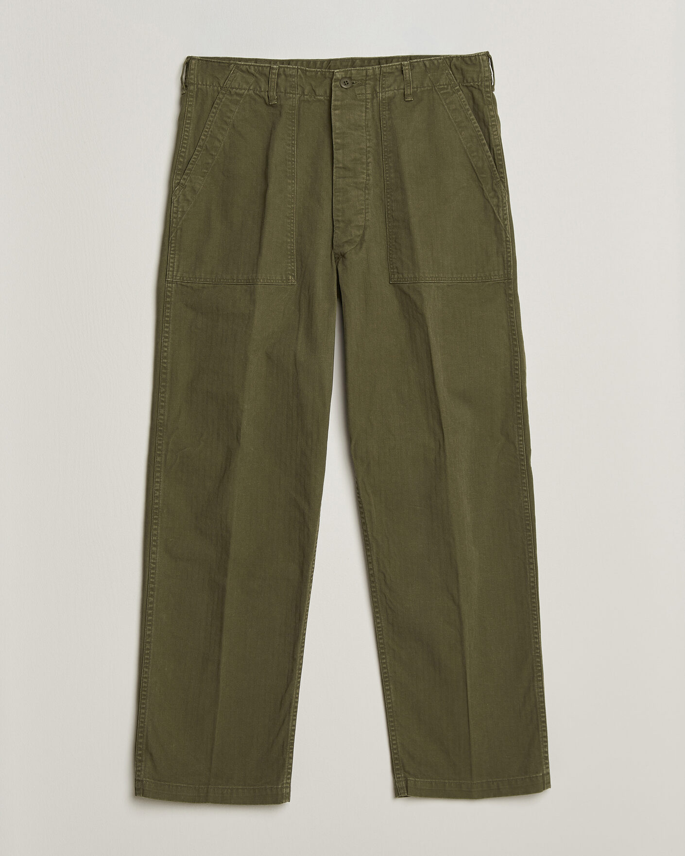 Hombres | Pantalones | orSlow | Vintage Fit Herringbone Fatigue Pants Army Green