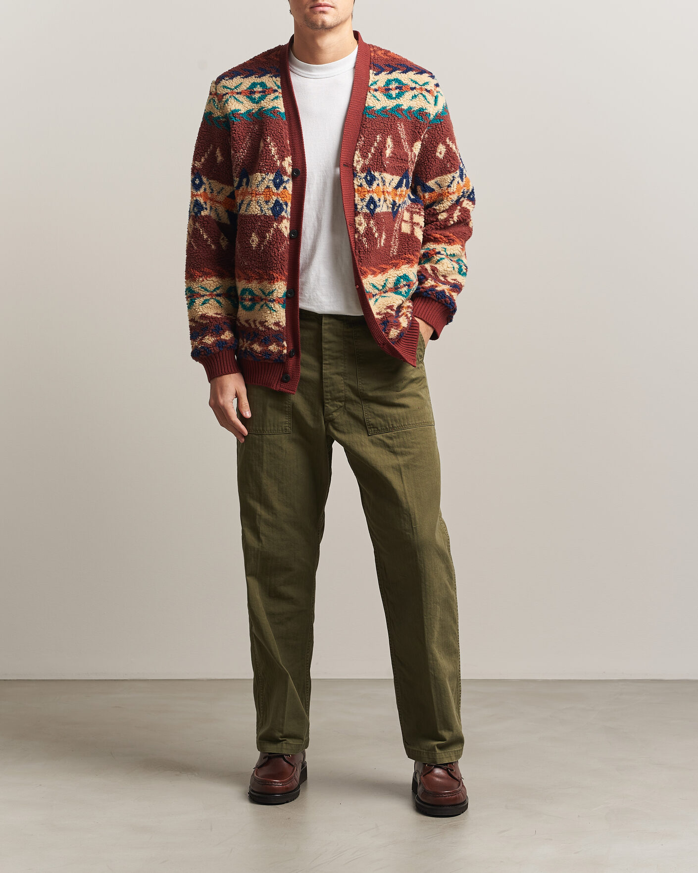 Hombres | Pantalones | orSlow | Vintage Fit Herringbone Fatigue Pants Army Green