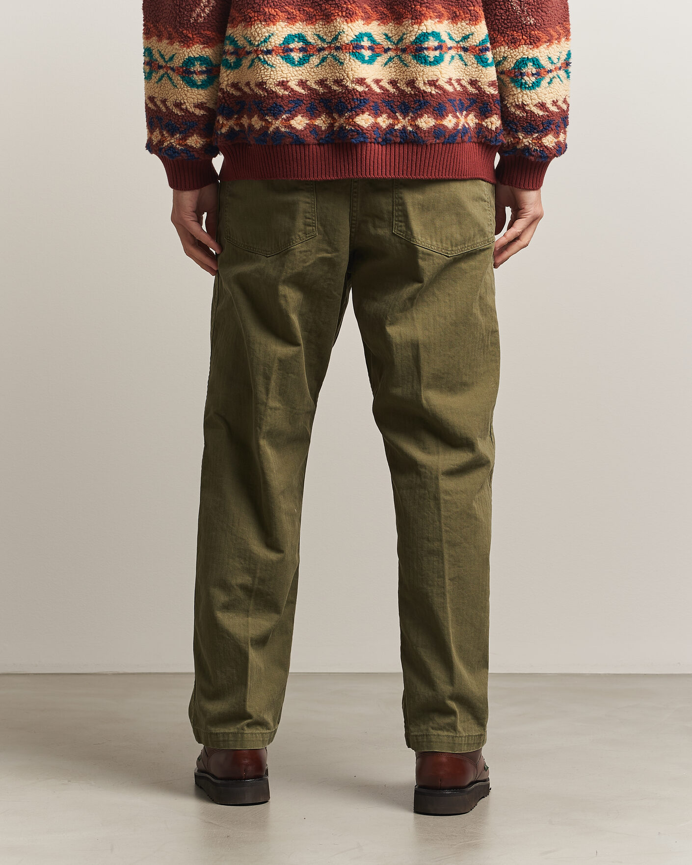 Hombres | Pantalones | orSlow | Vintage Fit Herringbone Fatigue Pants Army Green