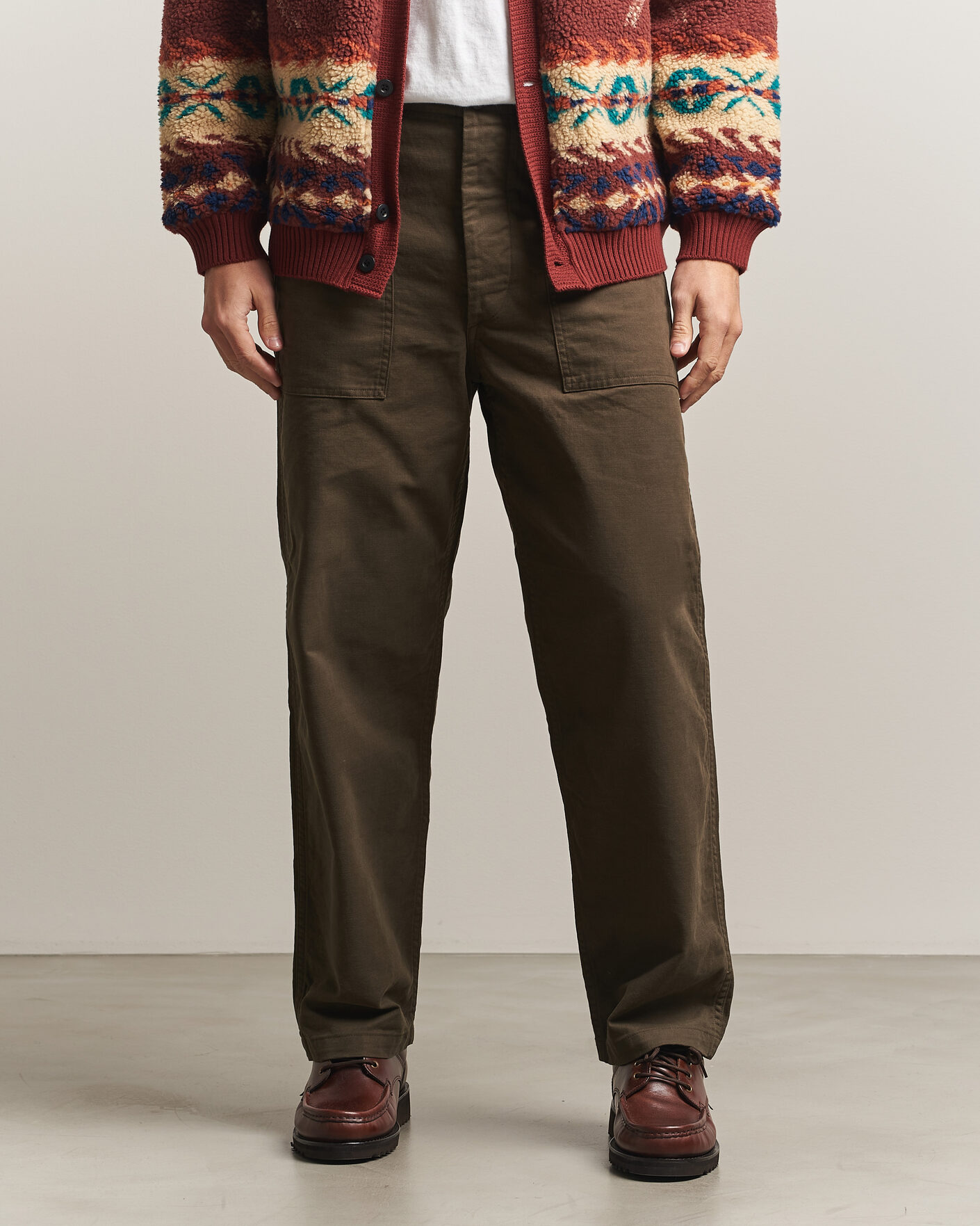 Hombres | Pantalones | orSlow | Regular Fit Original Sateen Fatigue Pants Coffee Brown