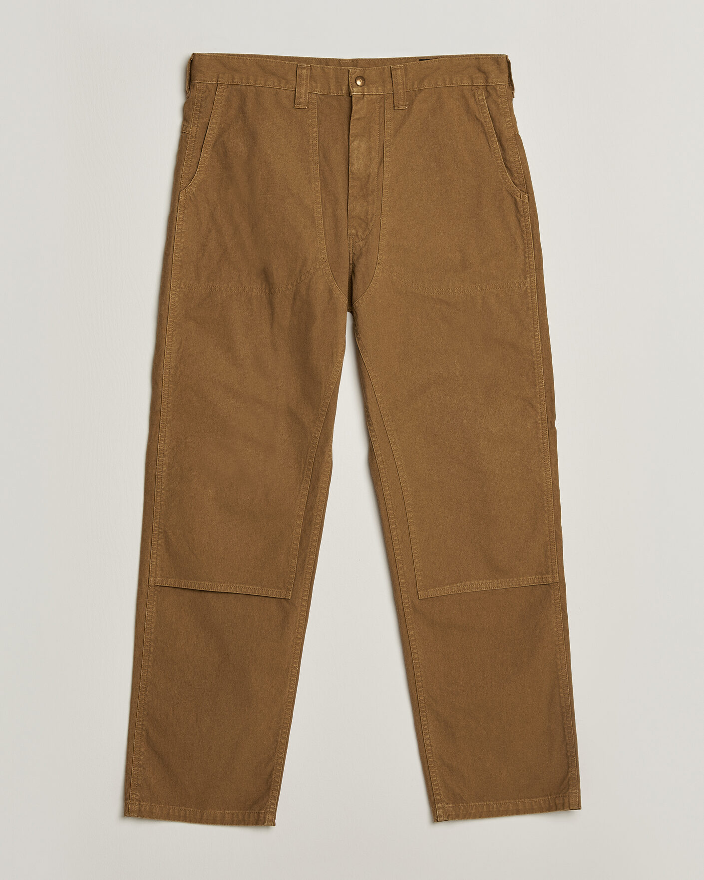 Hombres | Pantalones | orSlow | Double Knee Work Trousers Brown
