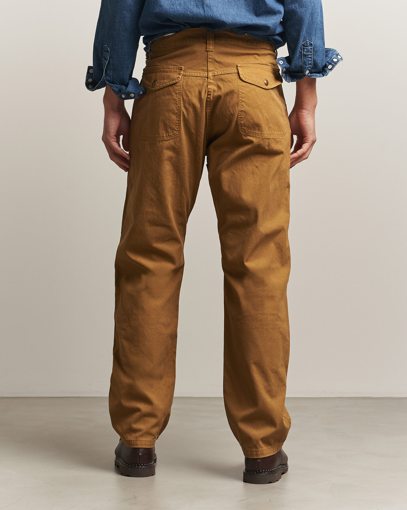 Hombres | Pantalones | orSlow | Double Knee Work Trousers Brown