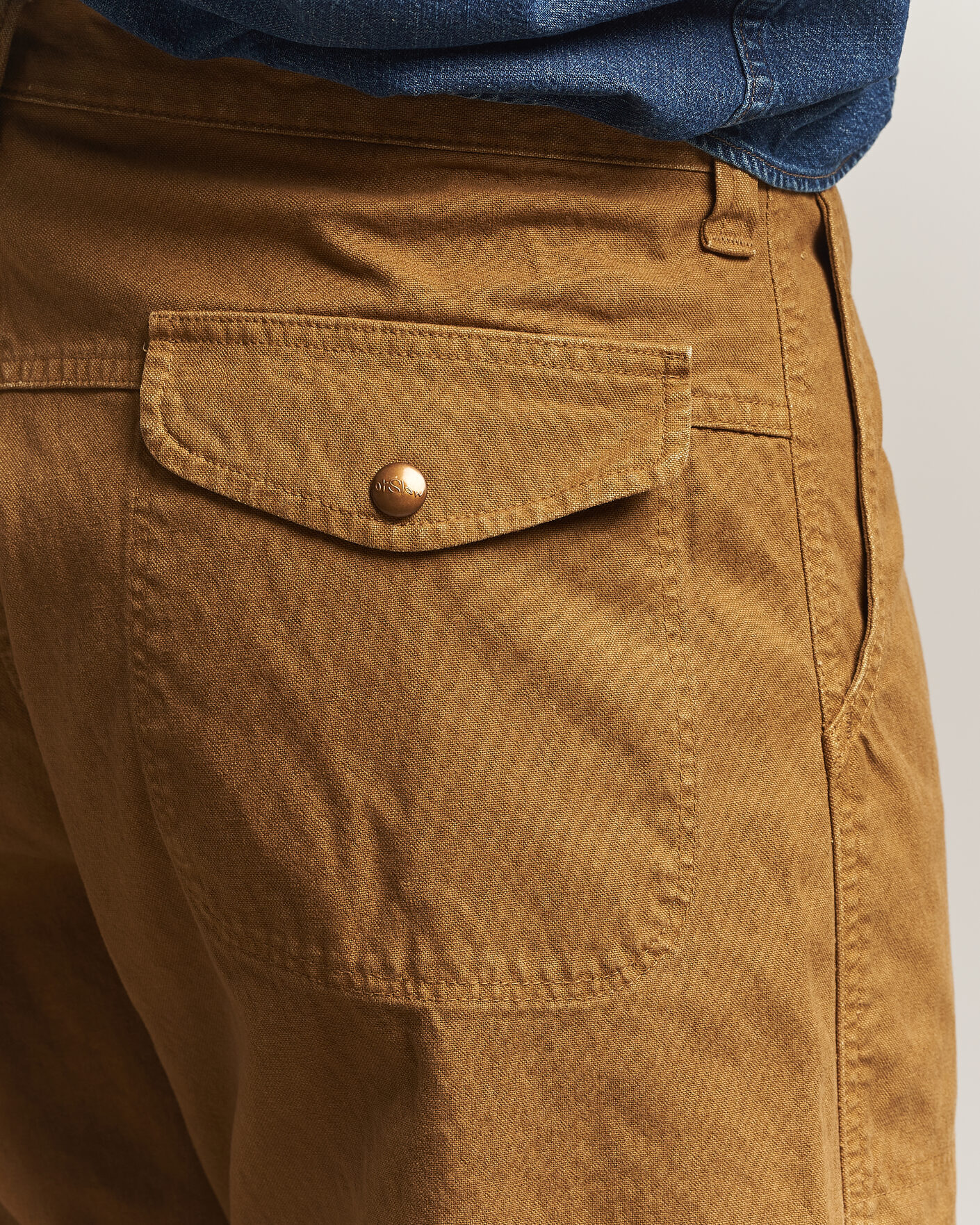 Hombres | Pantalones | orSlow | Double Knee Work Trousers Brown