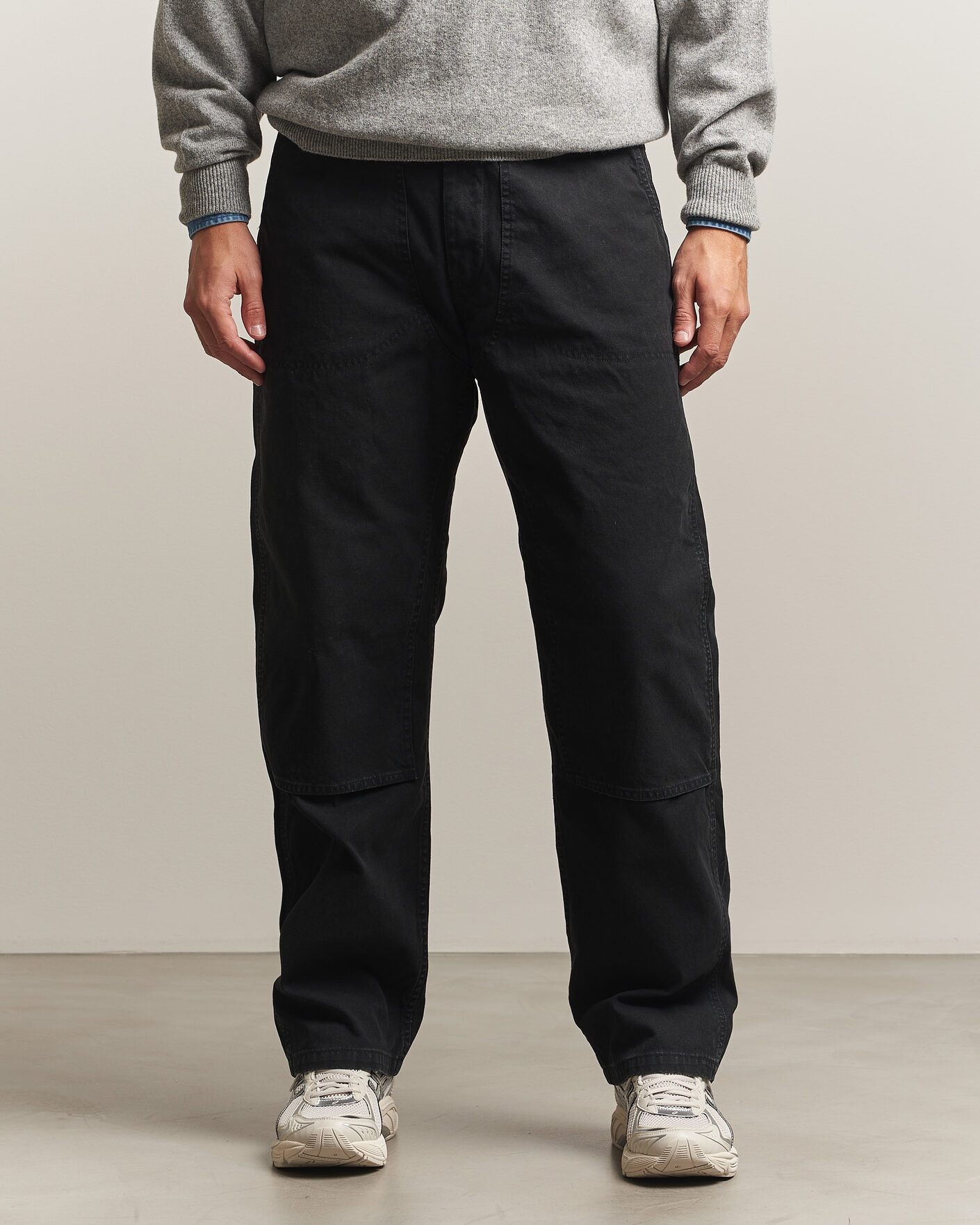 Hombres | Pantalones | orSlow | Double Knee Work Trousers Black