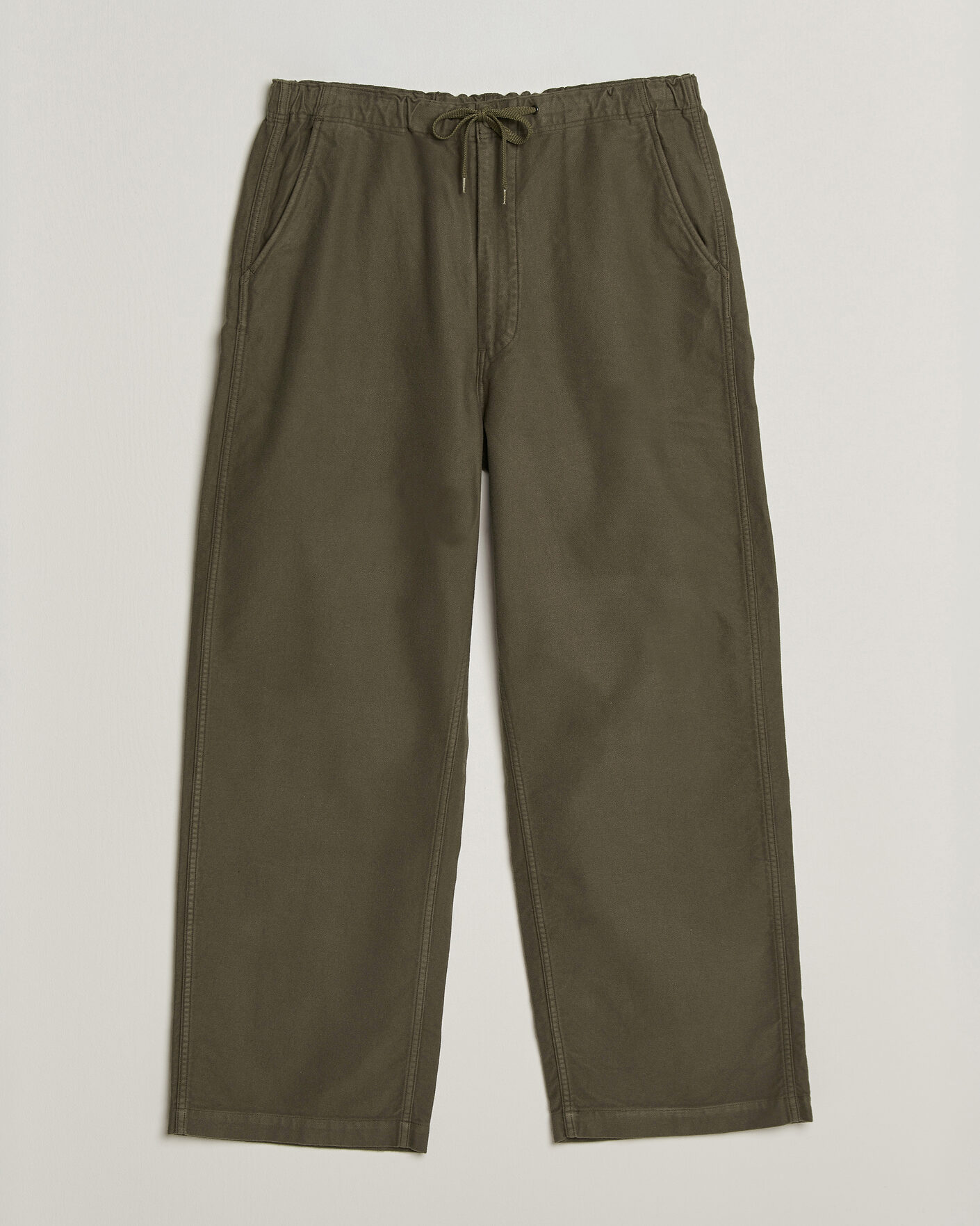 Hombres | Pantalones | orSlow | Wide Fit New Yorker Brushed Trousers Moss Gray