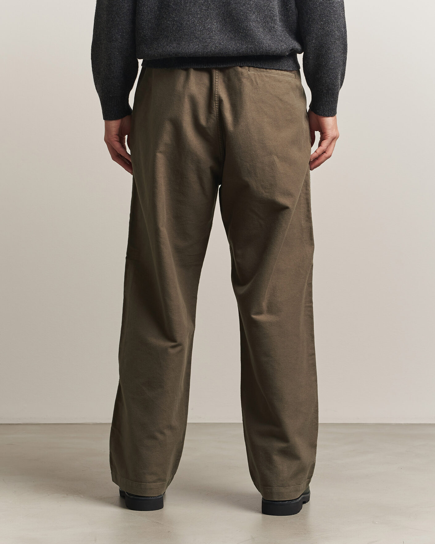 Hombres | Pantalones | orSlow | Wide Fit New Yorker Brushed Trousers Moss Gray