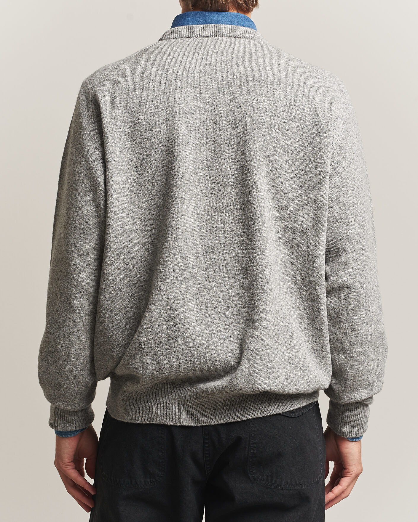 Hombres | Jerséis y prendas de punto | orSlow | Simple Crew Neck Sweater Light Grey