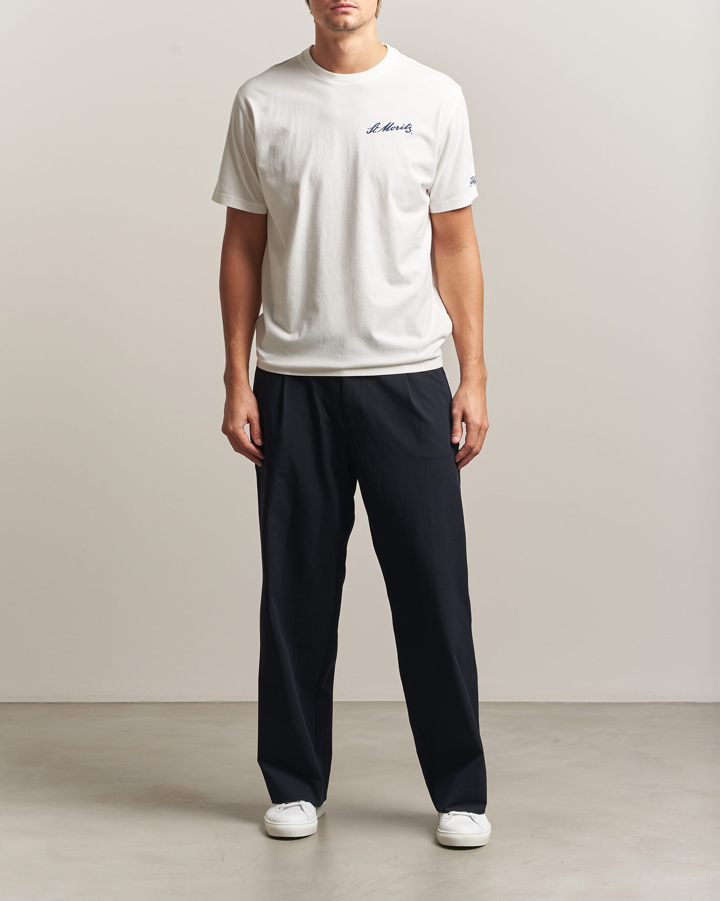 Hombres | Camisetas | MC2 Saint Barth | Back Printed Cotton T-Shirt St Moritz Racing