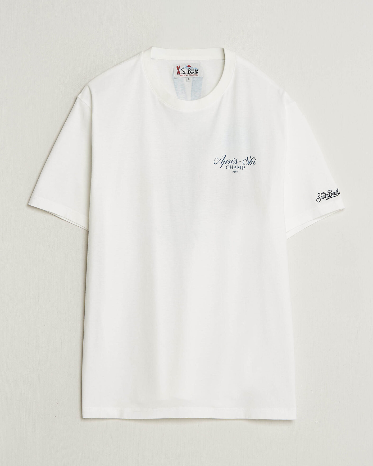 Hombres | Camisetas | MC2 Saint Barth | Back Printed Cotton T-Shirt Ski Post Race