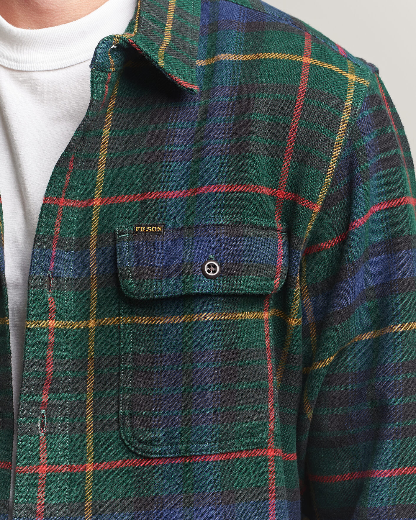 Hombres | Camisas | Filson | Vintage Flannel Work Shirt Green/Navy