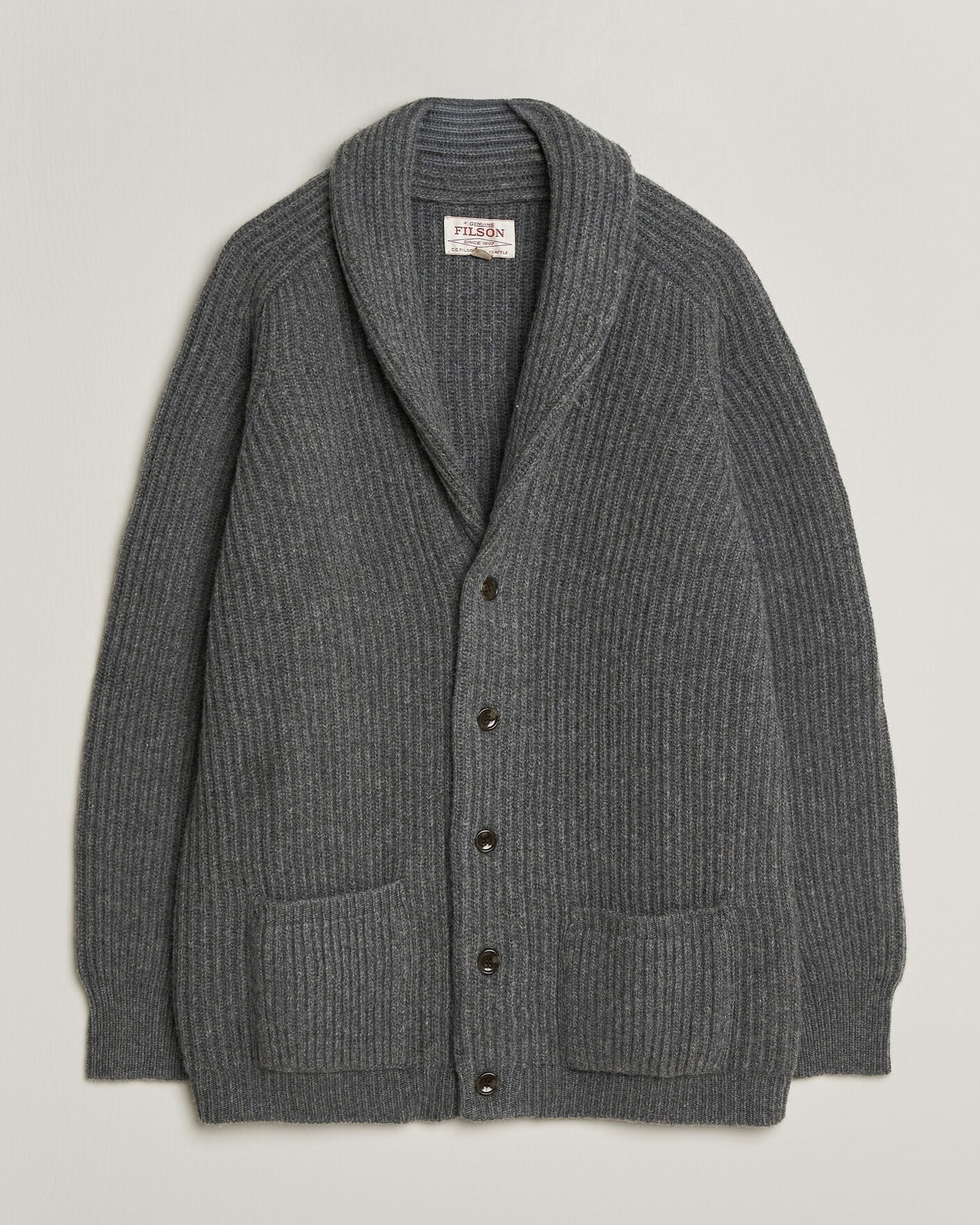 Hombres | Jerséis y prendas de punto | Filson | Bristol Cardigan Sweater Medium Grey Melange